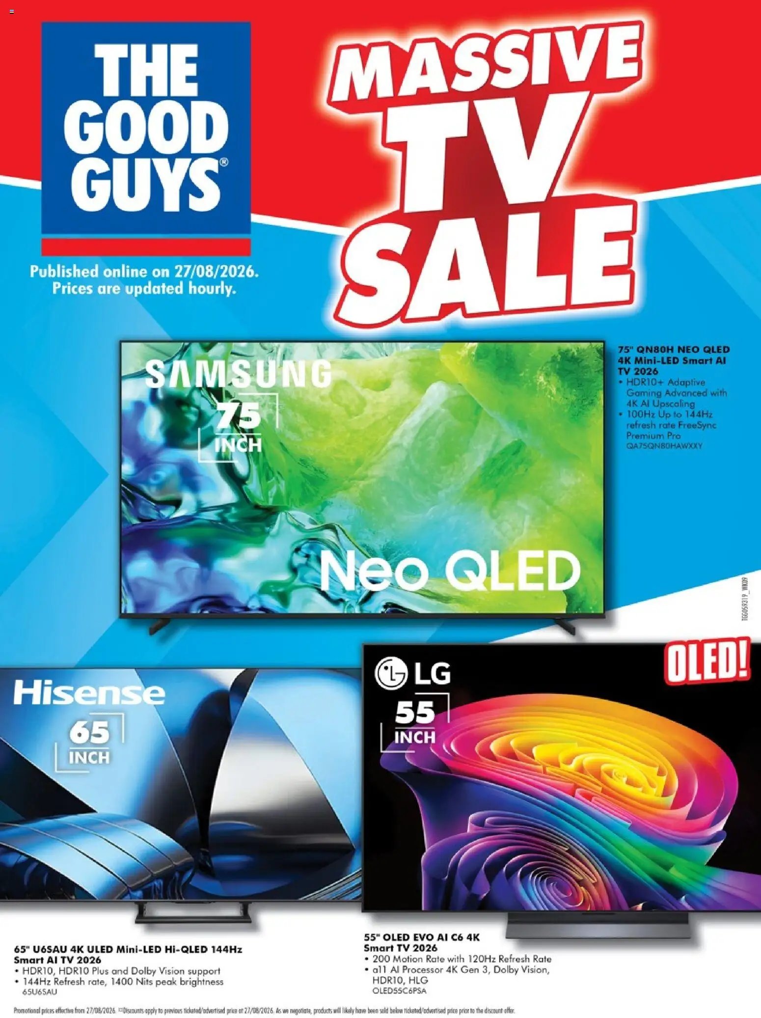 The Good Guys catalogue from 26/08/2026 The Good Guys catalogue MASSIVE TV SALE