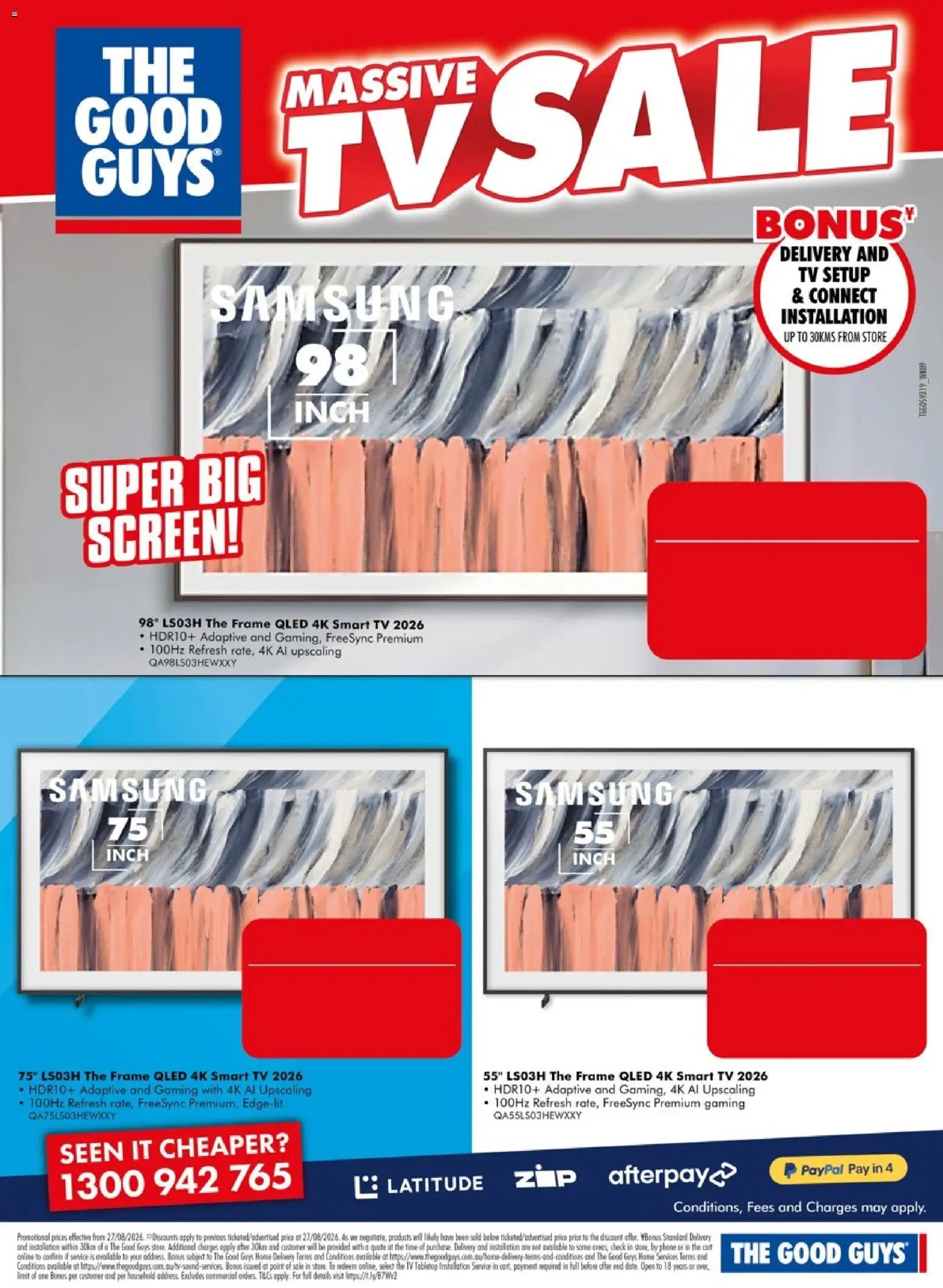 The Good Guys catalogue from 26/08/2026 The Good Guys catalogue MASSIVE TV SALE