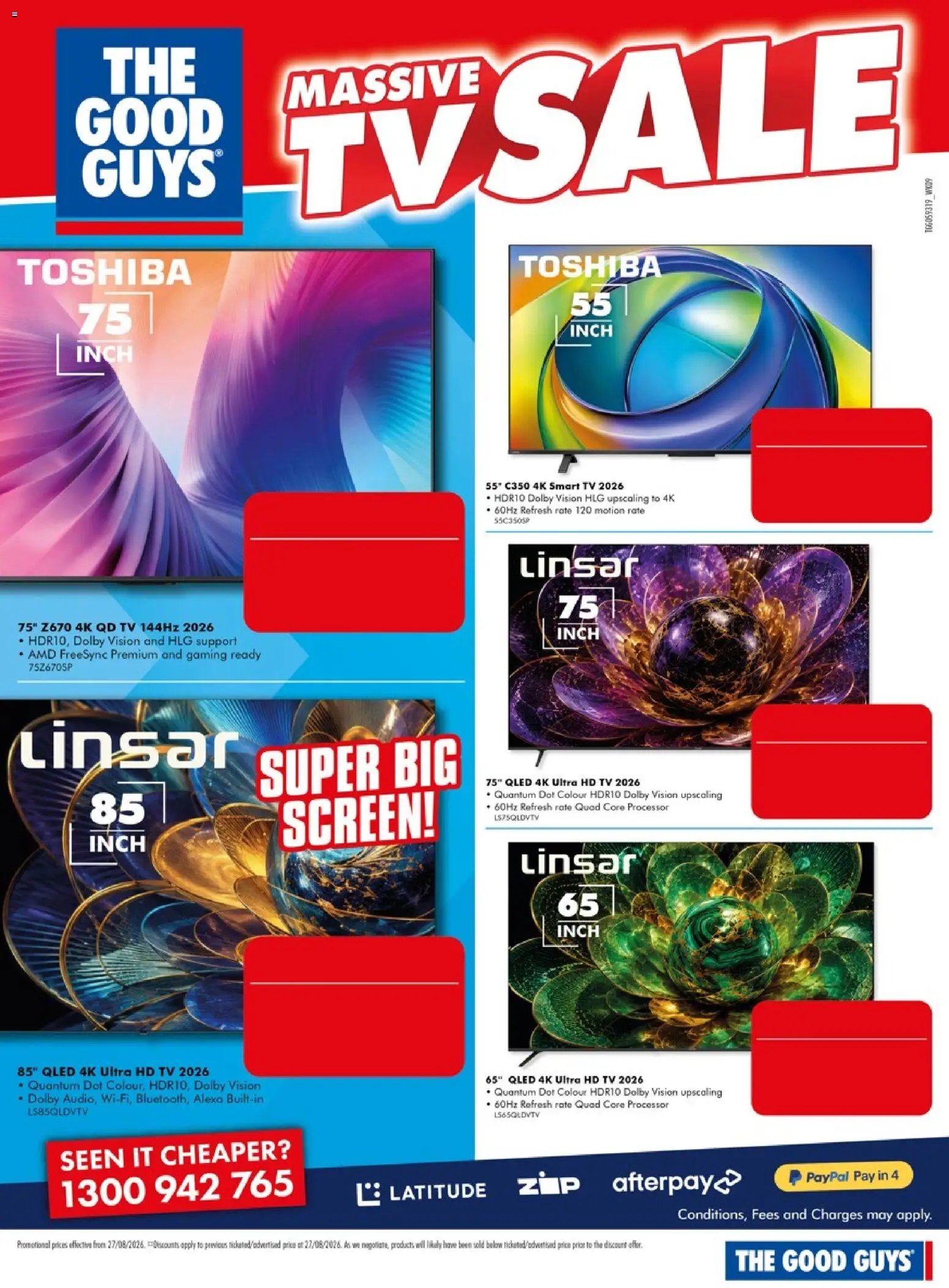 The Good Guys catalogue from 26/08/2026 The Good Guys catalogue MASSIVE TV SALE