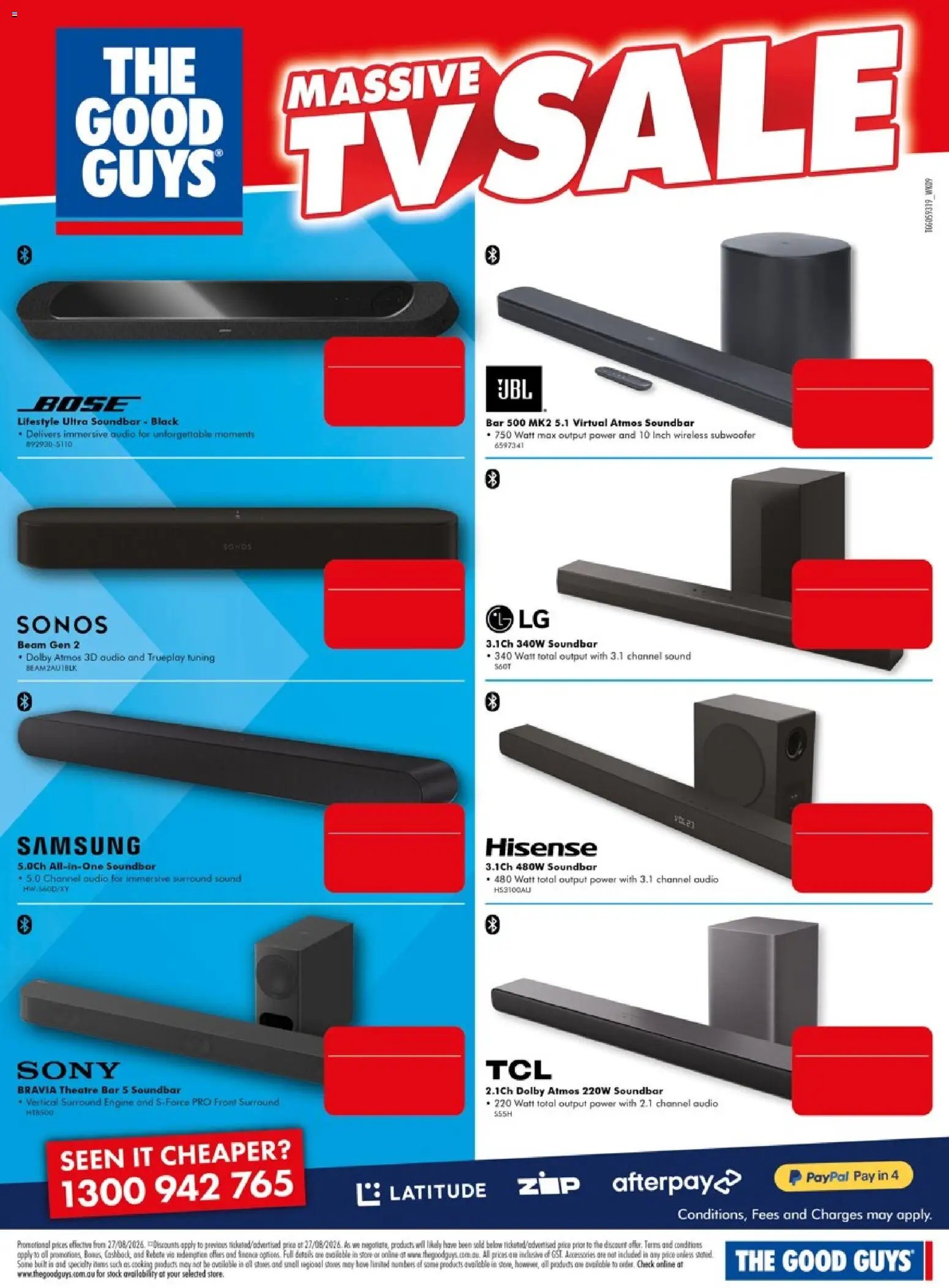 The Good Guys catalogue from 26/08/2026 The Good Guys catalogue MASSIVE TV SALE