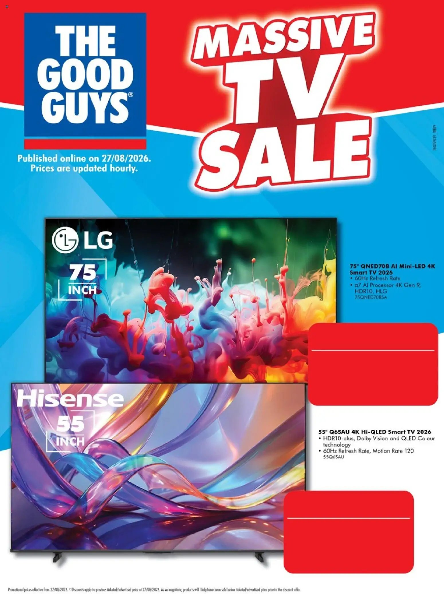 The Good Guys catalogue from 26/08/2026 The Good Guys catalogue MASSIVE TV SALE