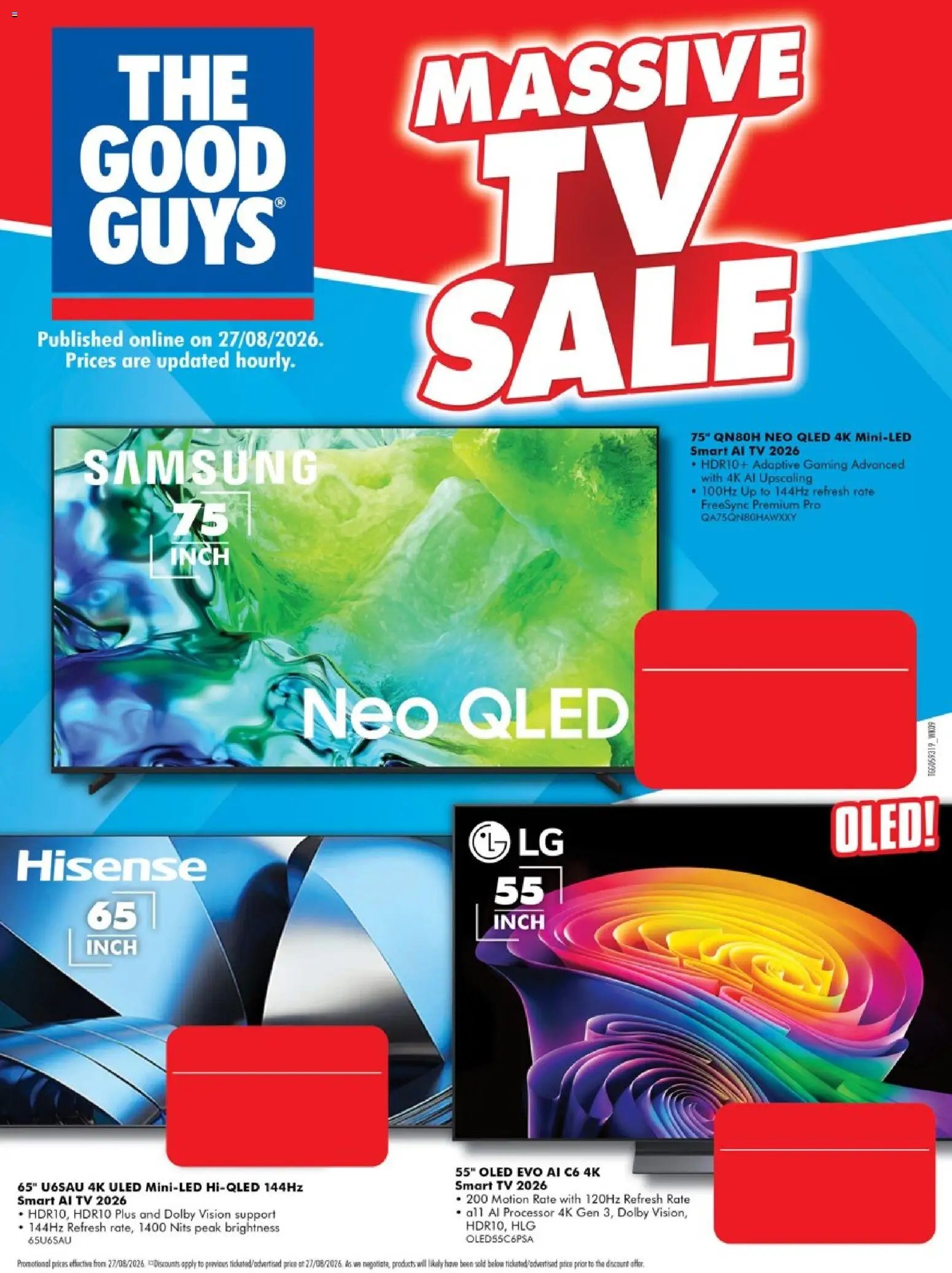 The Good Guys catalogue from 26/08/2026 The Good Guys catalogue MASSIVE TV SALE