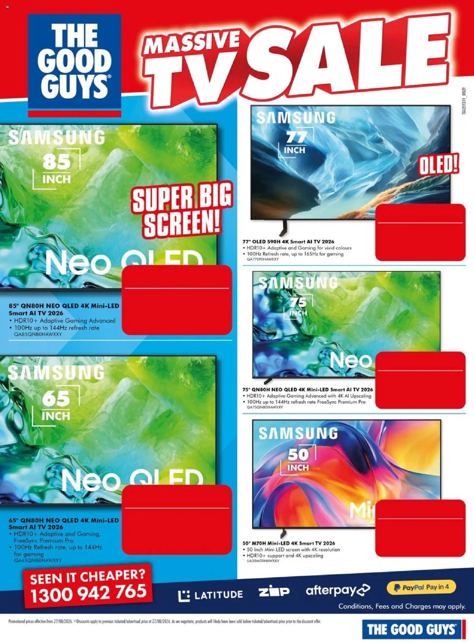 The Good Guys catalogue from 26/08/2026 The Good Guys catalogue MASSIVE TV SALE