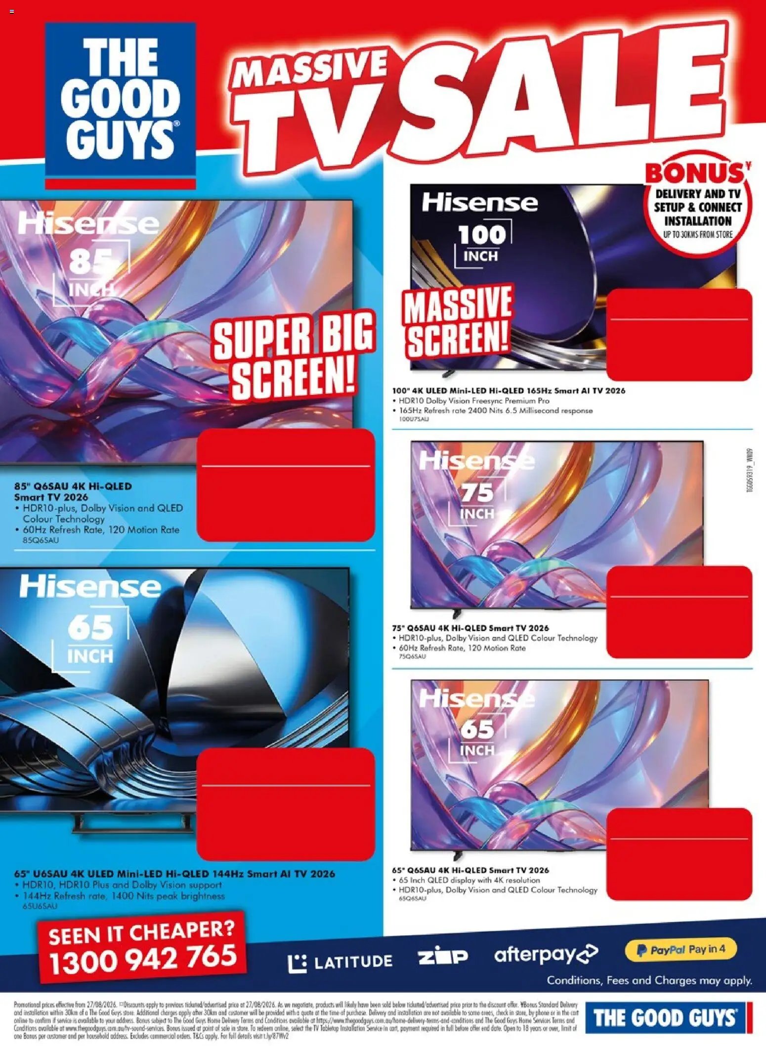 The Good Guys catalogue from 26/08/2026 The Good Guys catalogue MASSIVE TV SALE