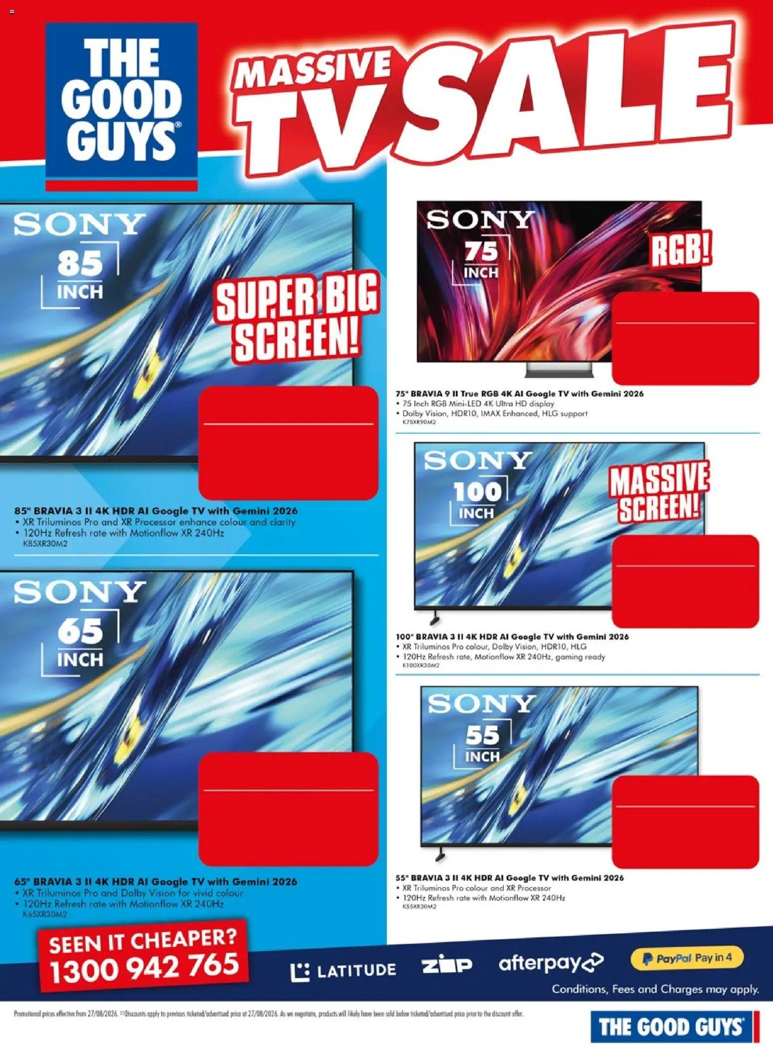 The Good Guys catalogue from 26/08/2026 The Good Guys catalogue MASSIVE TV SALE