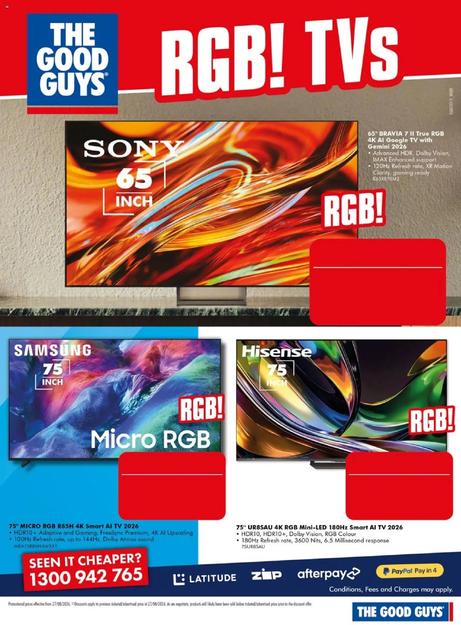 The Good Guys catalogue from 26/08/2026 The Good Guys catalogue MASSIVE TV SALE