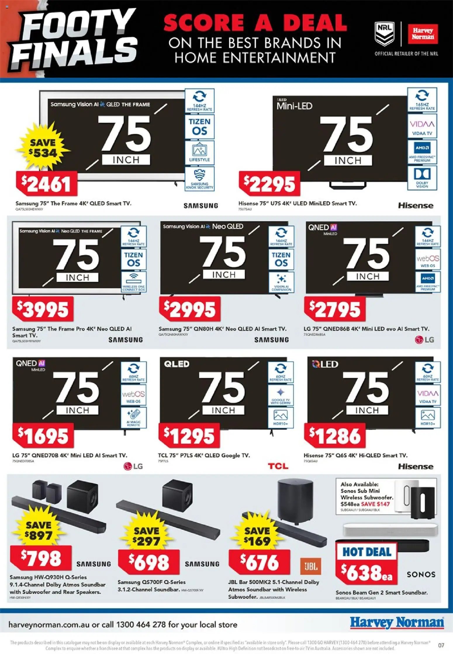 Harvey Norman catalogue from 24/09/2026 Harvey Norman Footy Finals