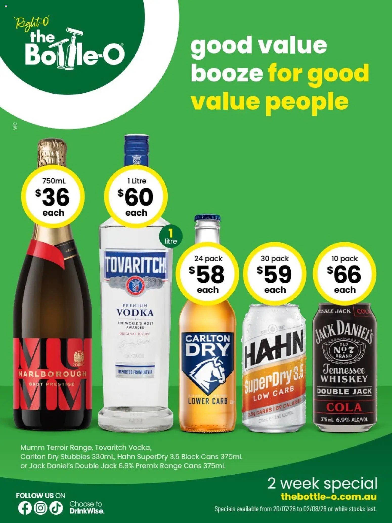 The Bottle-O catalogue from 20/07/2026 The Bottle-O catalogue BAIRNSDALE