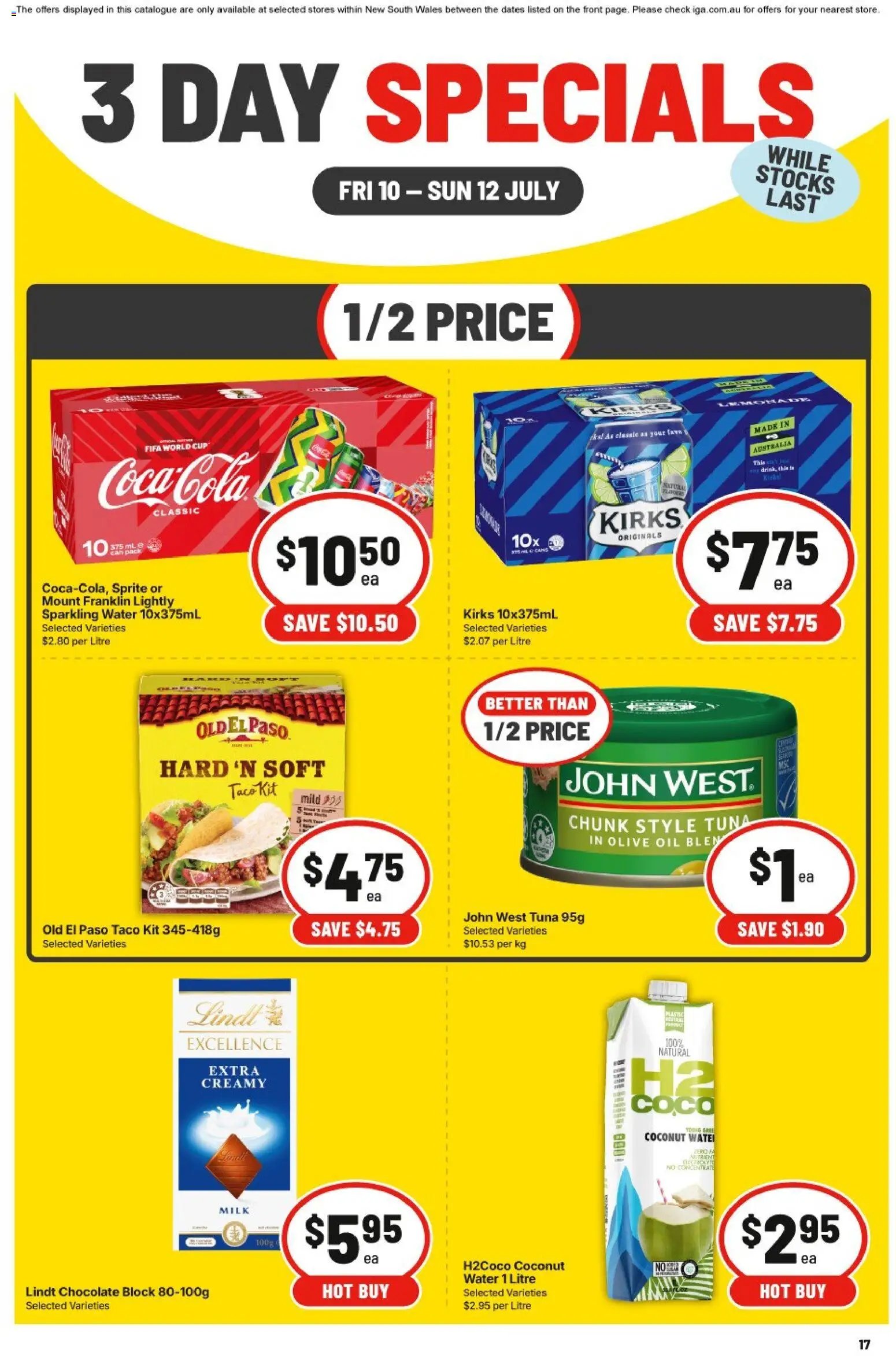 IGA catalogue from 10/07/2026 IGA 3 Day Specials - NSW