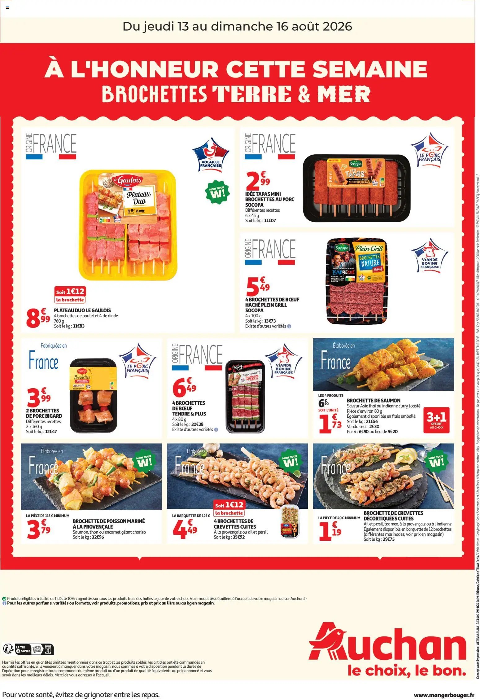 Auchan folder van 13.08.2026 Auchan À l'honneur cette semaine