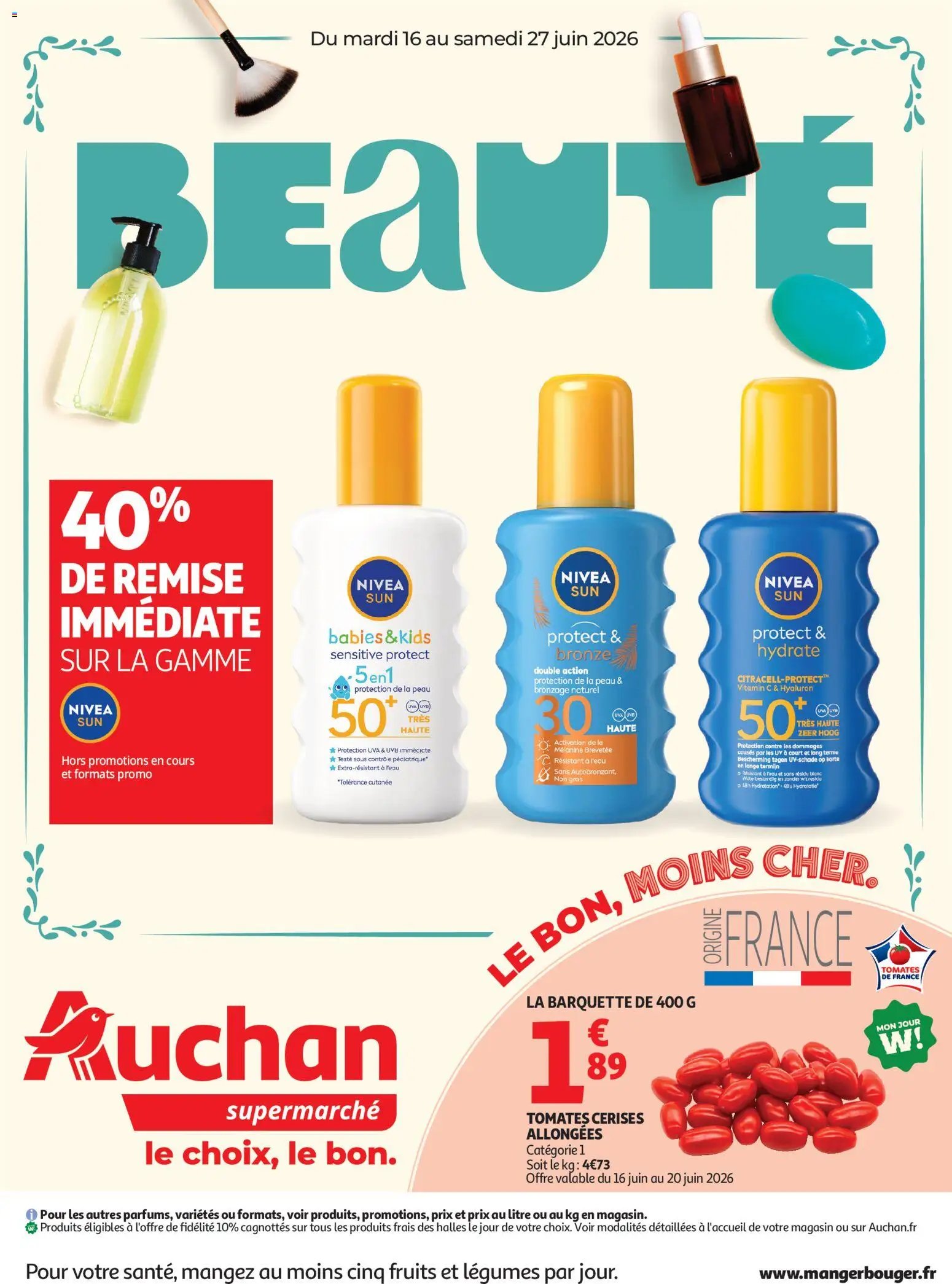 Auchan folder van 16.06.2026 Auchan Beauté, Halles, supers