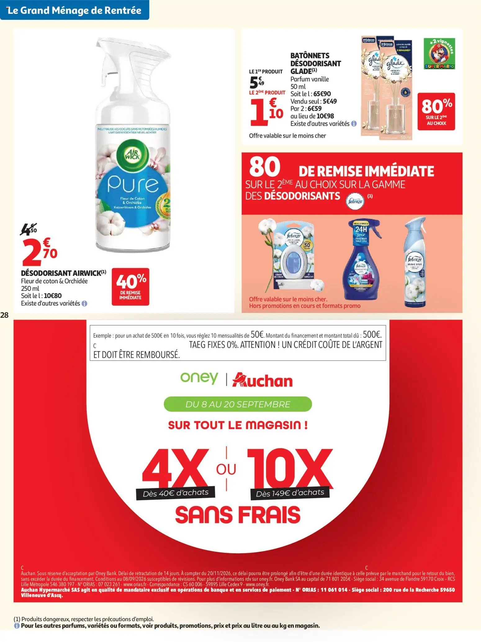 Auchan folder van 08.09.2026 Auchan Ménage rentrée hypers