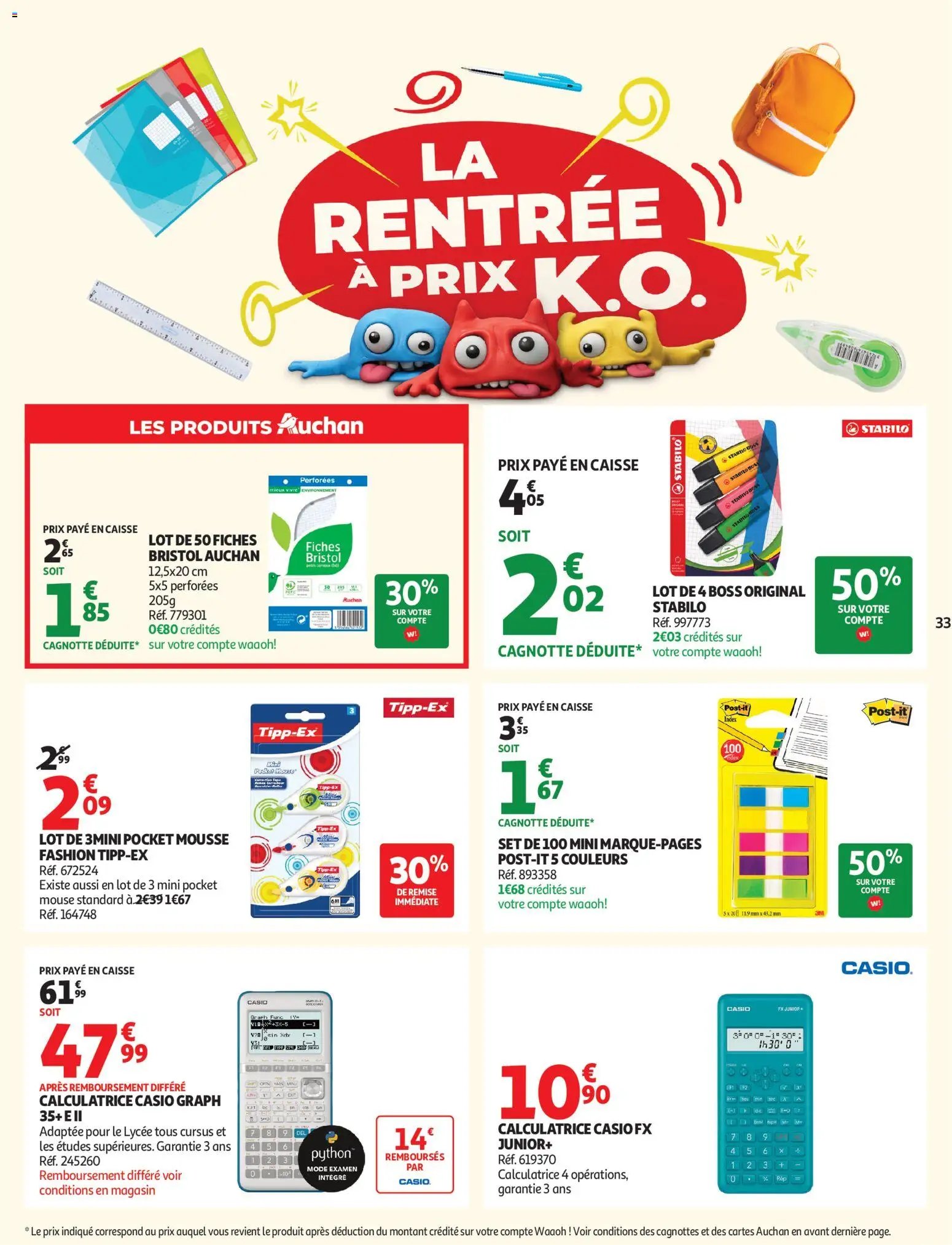 Auchan folder van 01.09.2026 Auchan Tops rentrée supers