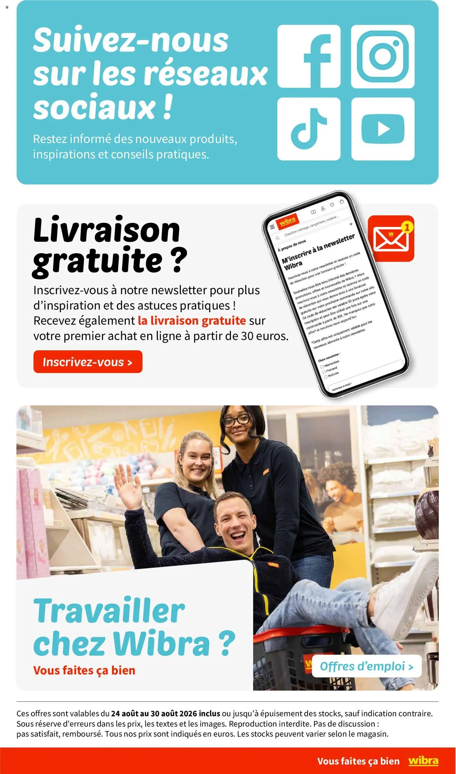 Wibra folder van 24.08.2026 Wibra Folder / Publicité
