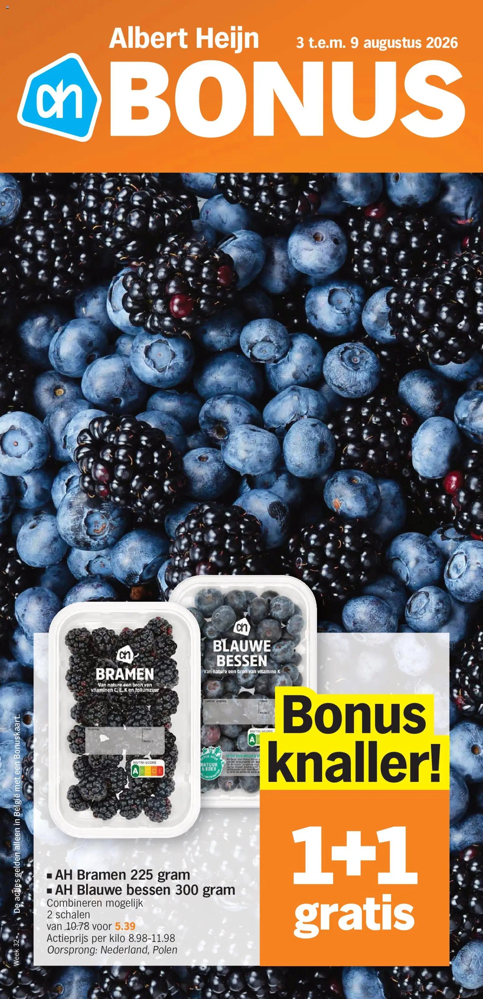 Albert Heijn folder van 03.08.2026 Albert Heijn Folder week / de la semaine Bonus week32