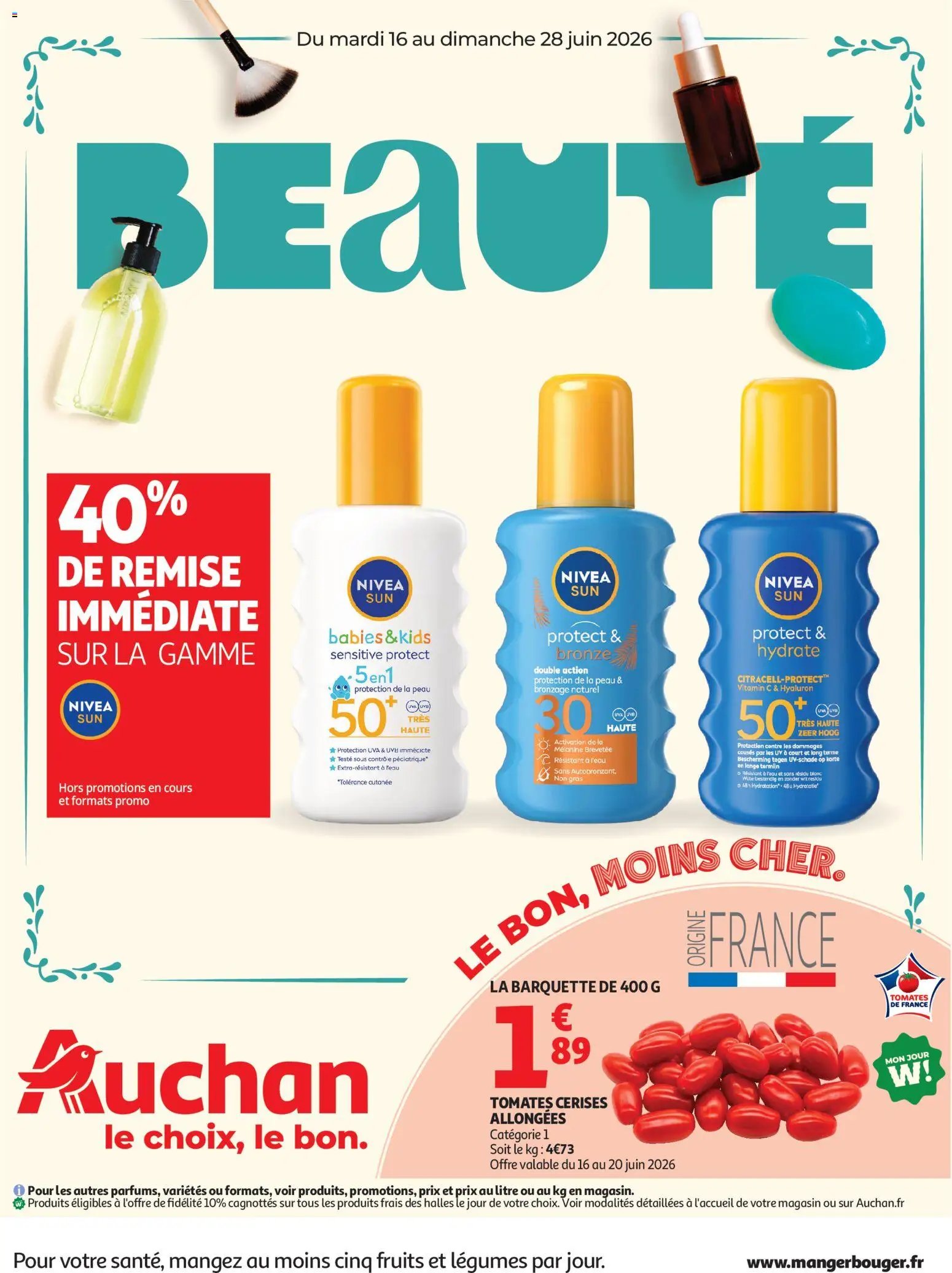 Auchan folder van 16.06.2026 Auchan Beauté, Halles hypers