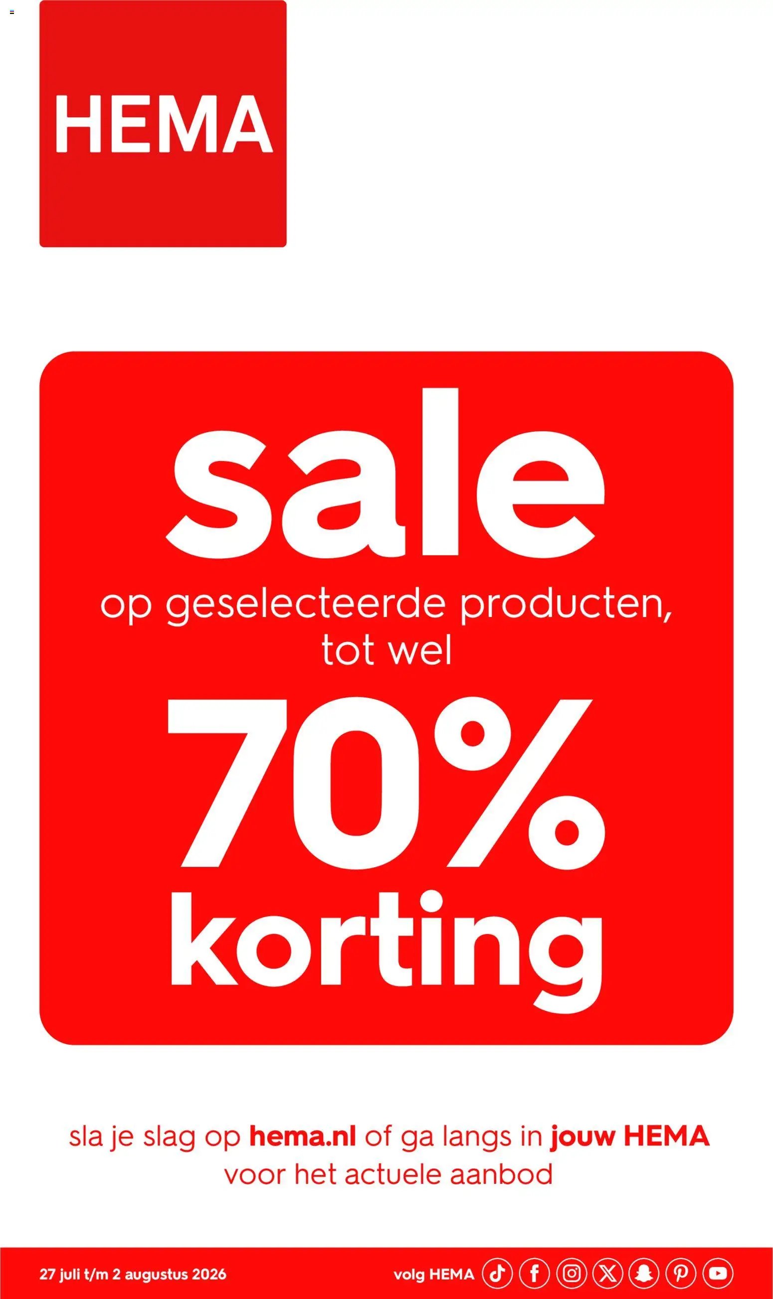 Hema folder van 27.07.2026 Hema Folder / Publicité