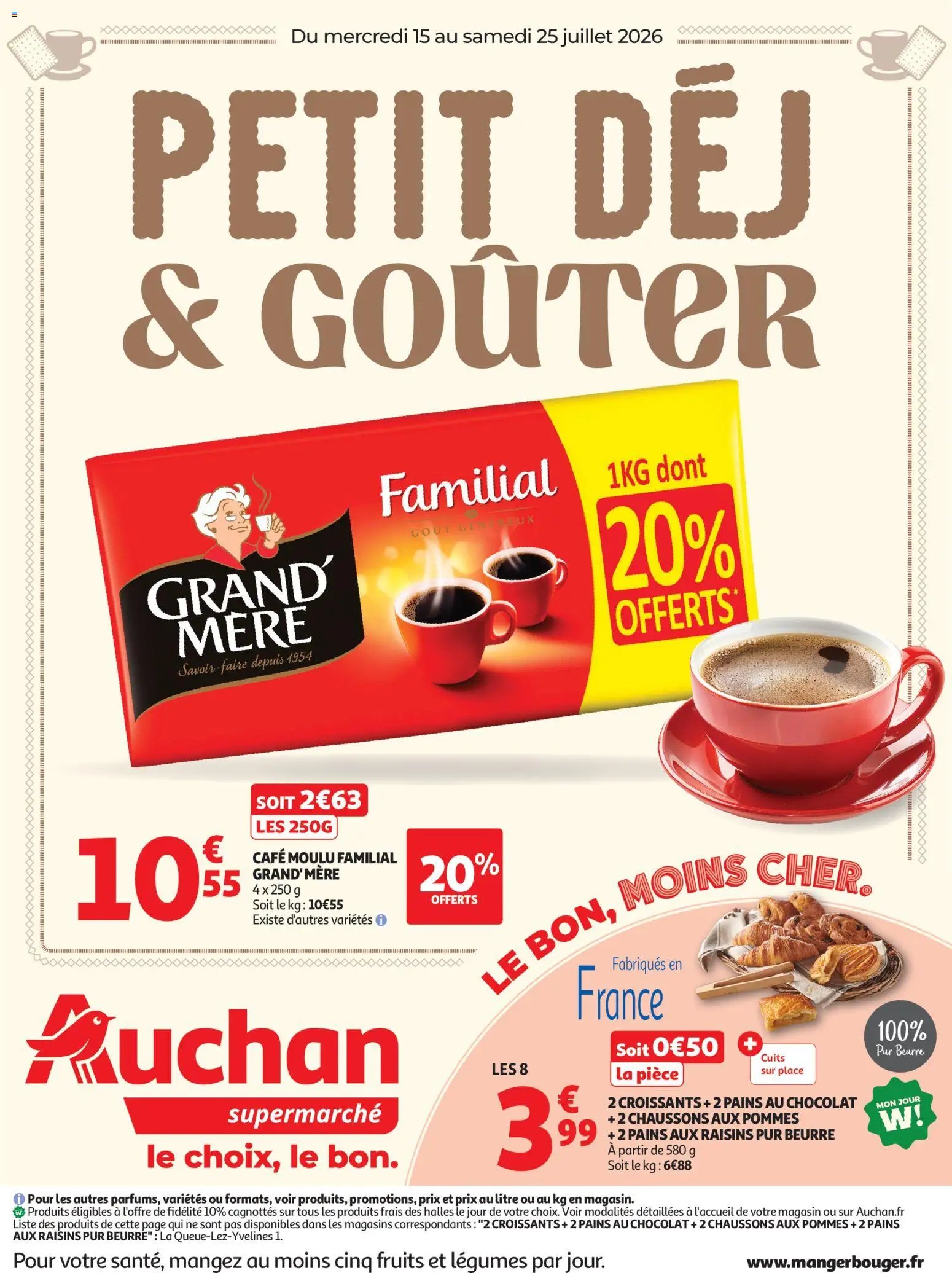 Auchan folder van 15.07.2026 Auchan Petit dej, goûter super