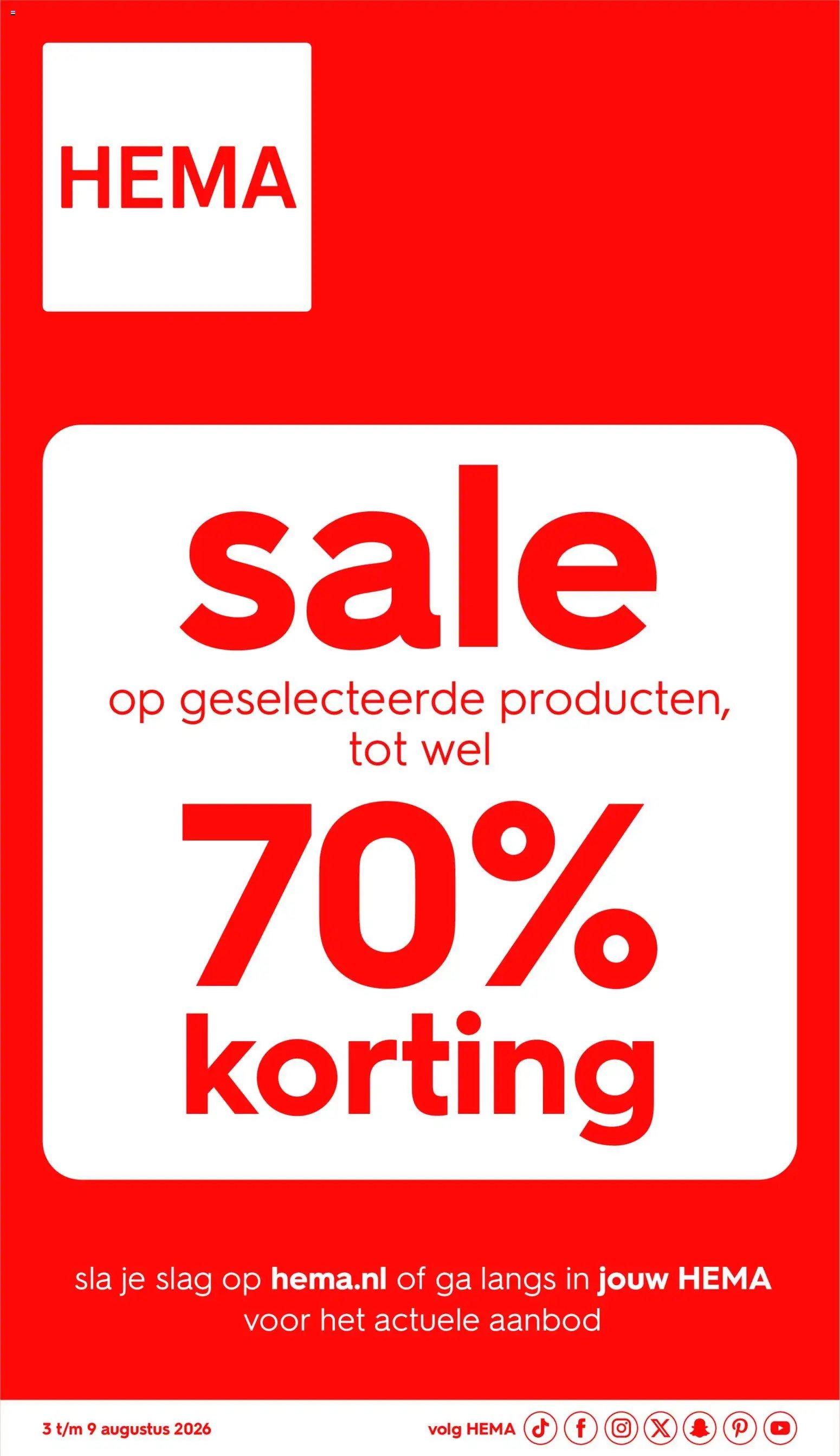 Hema folder van 03.08.2026 Hema Folder / Publicité