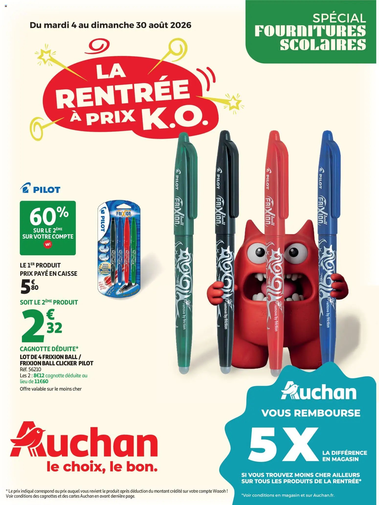 Auchan folder van 04.08.2026 Auchan Rentrée scolaire hypers