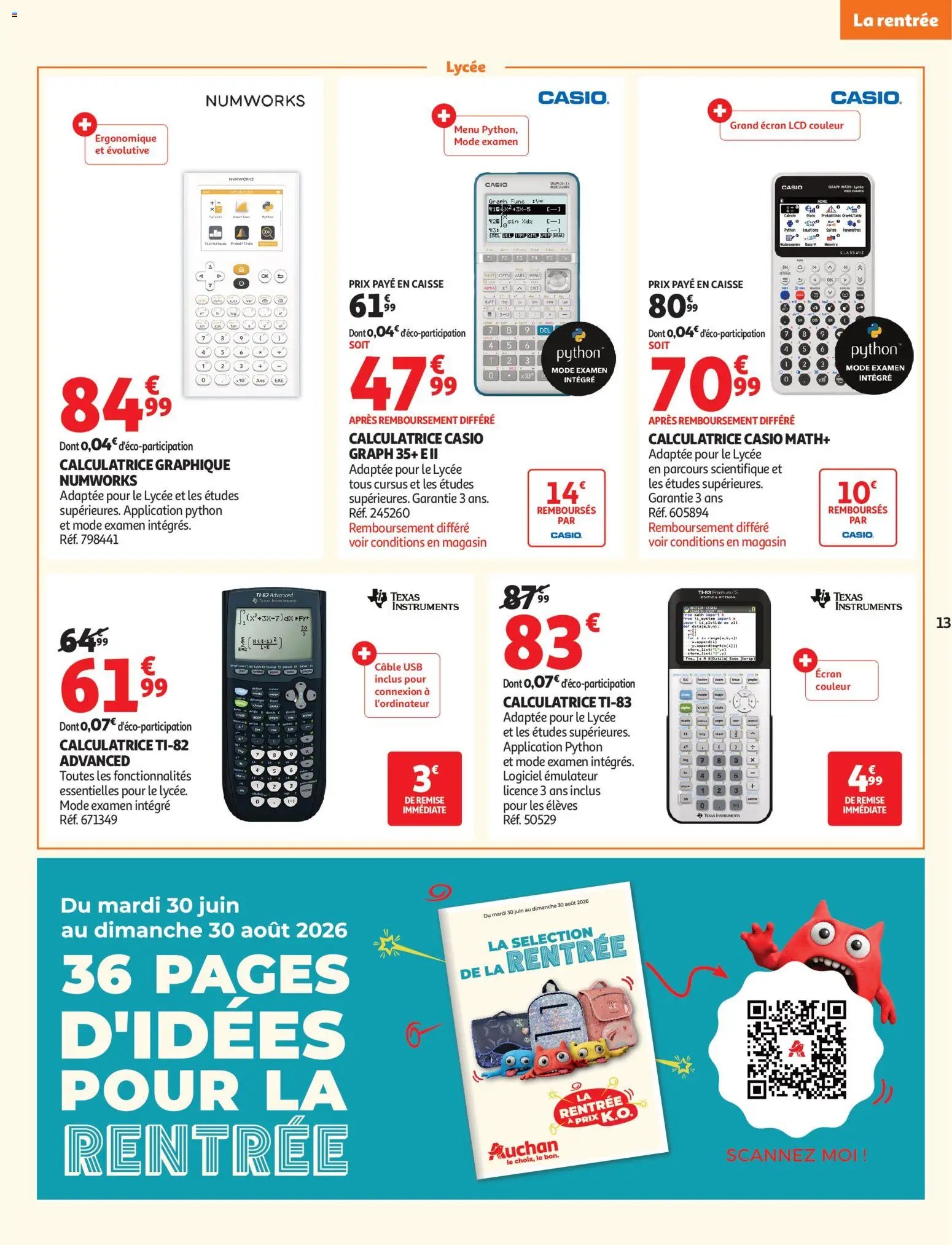 Auchan folder van 04.08.2026 Auchan Rentrée scolaire hypers