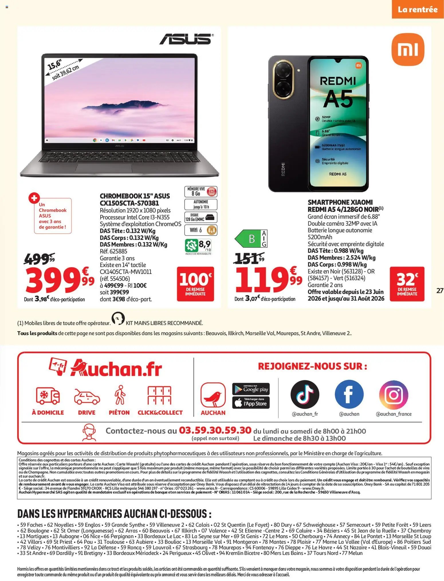 Auchan folder van 04.08.2026 Auchan Rentrée scolaire hypers
