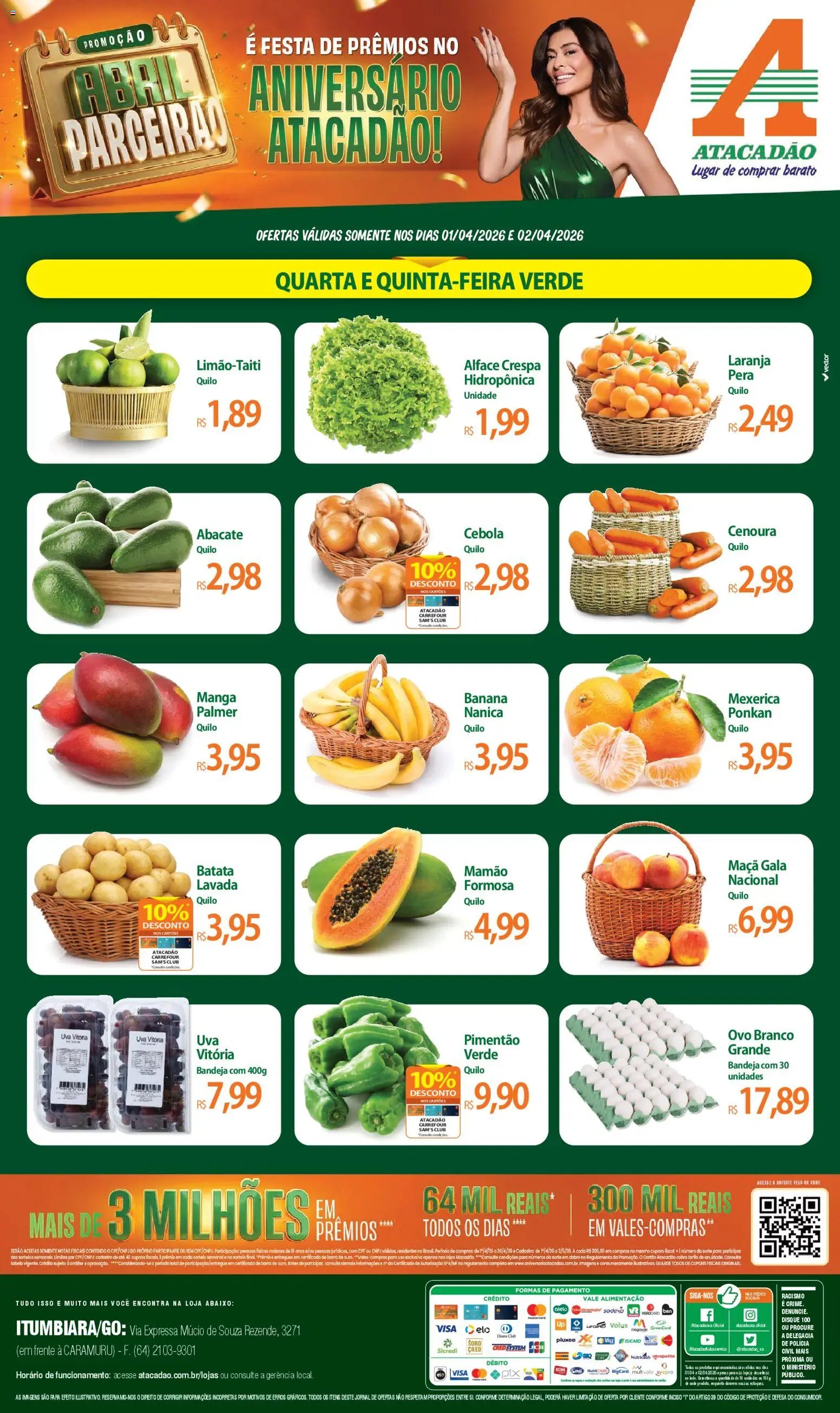 Atacadão folheto a partir de 01/04/2026 Atacadão ofertas - GO (2026-04-01 - 2026-04-02)