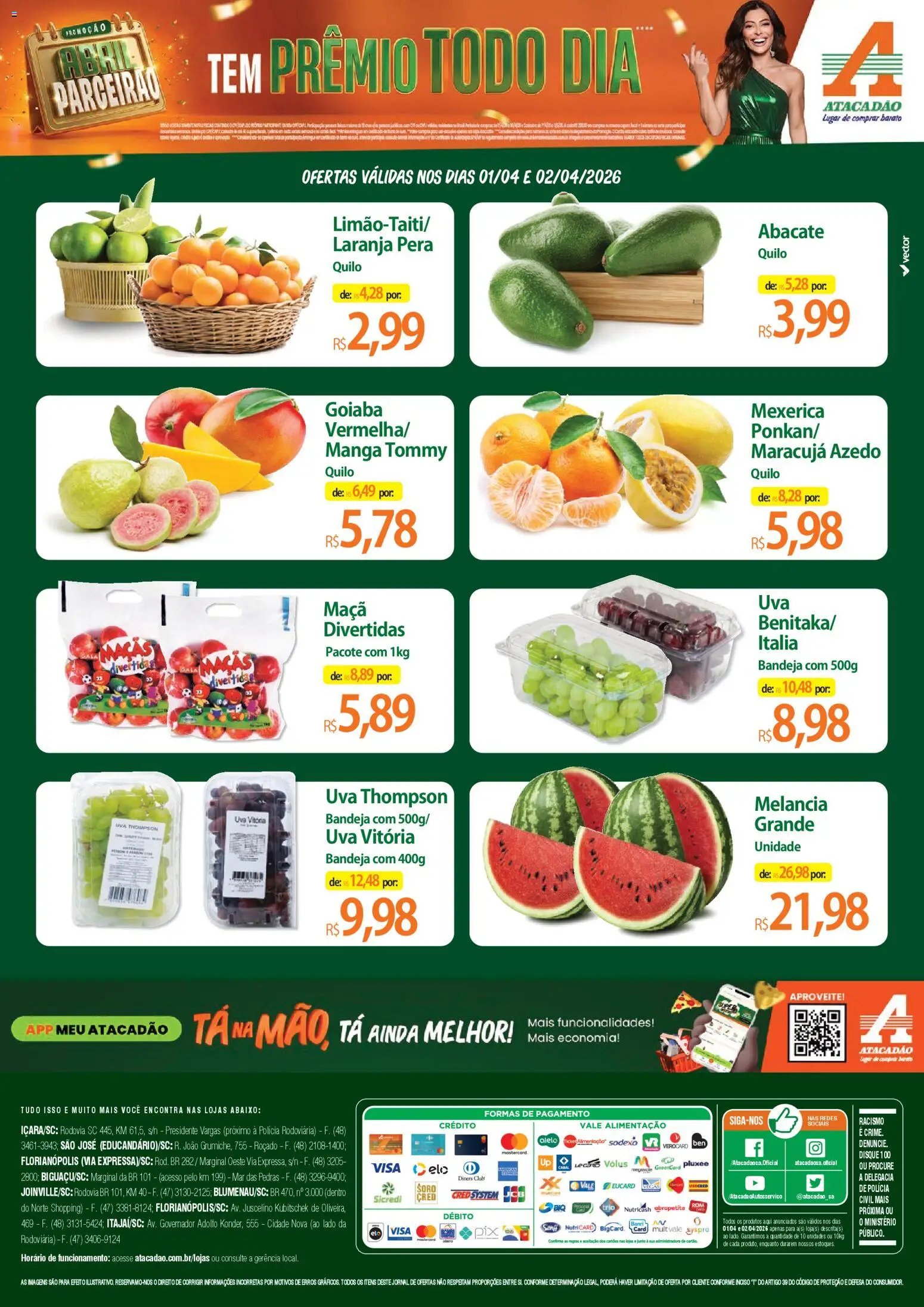 Atacadão folheto a partir de 01/04/2026 Atacadão ofertas - SC (2026-04-01 - 2026-04-02)