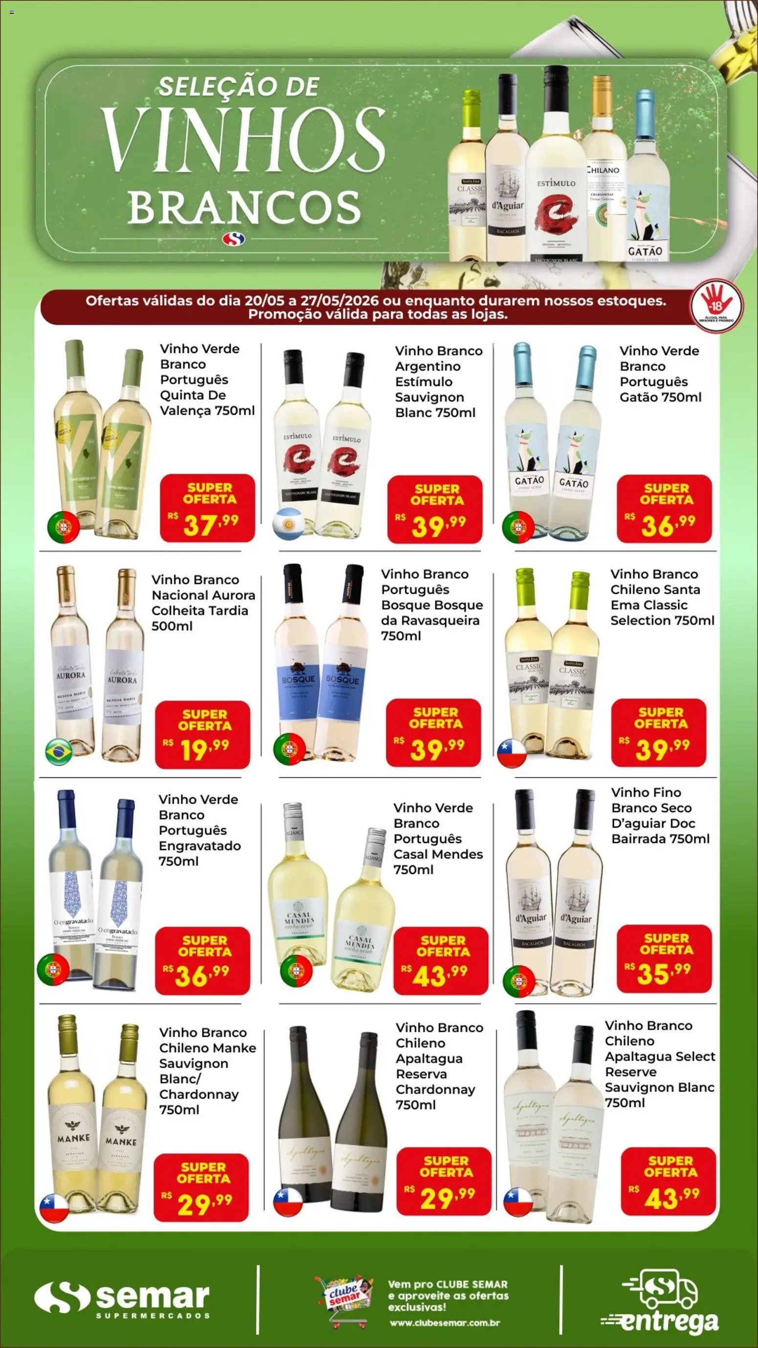 Semar Supermercado folheto a partir de 20/05/2026 Semar Supermercado ofertas Vinhos Brancos (2026-05-20 - 2026-05-27)