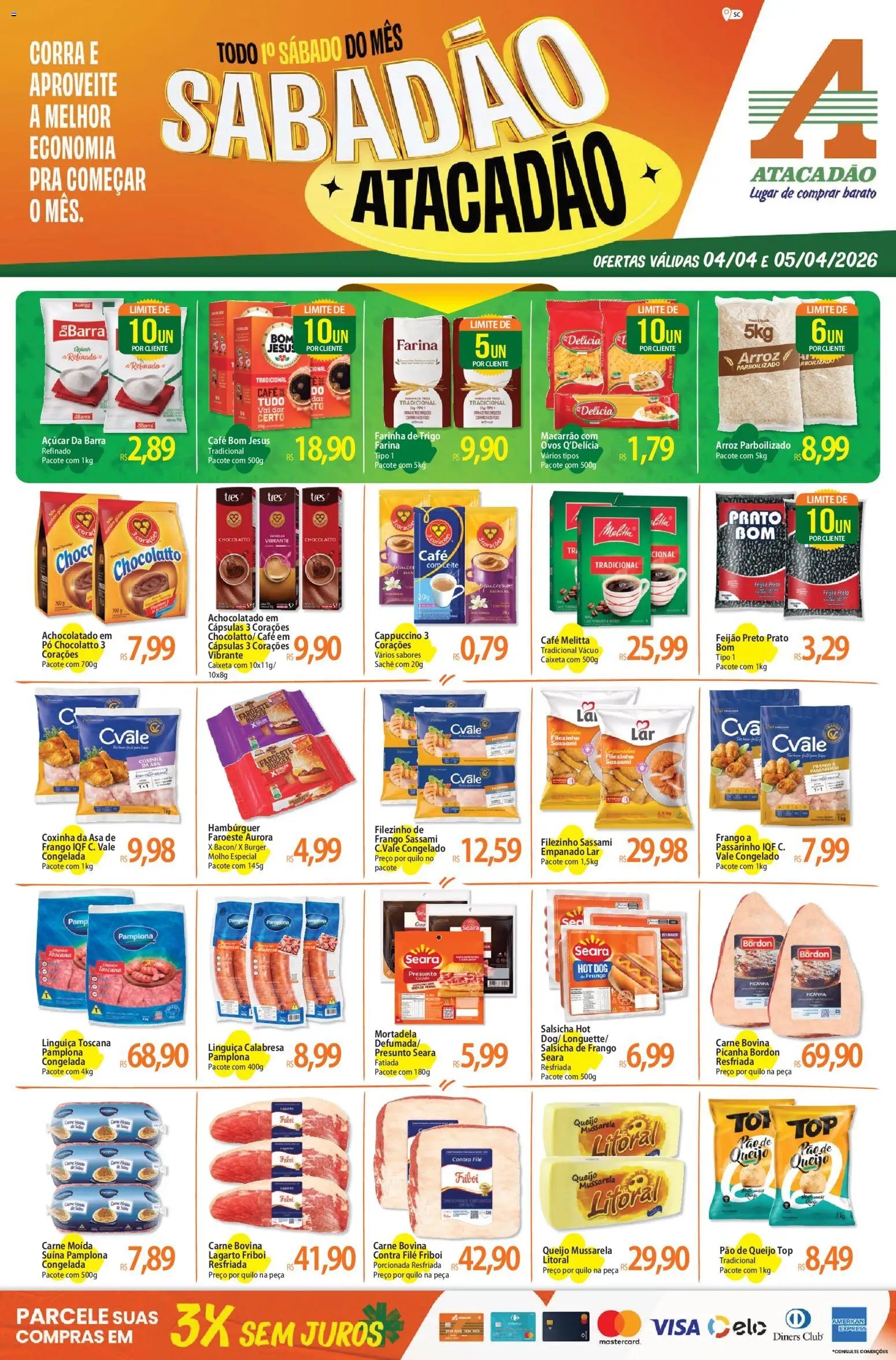 Atacadão folheto a partir de 04/04/2026 Atacadão ofertas - SC (2026-04-04 - 2026-04-05)