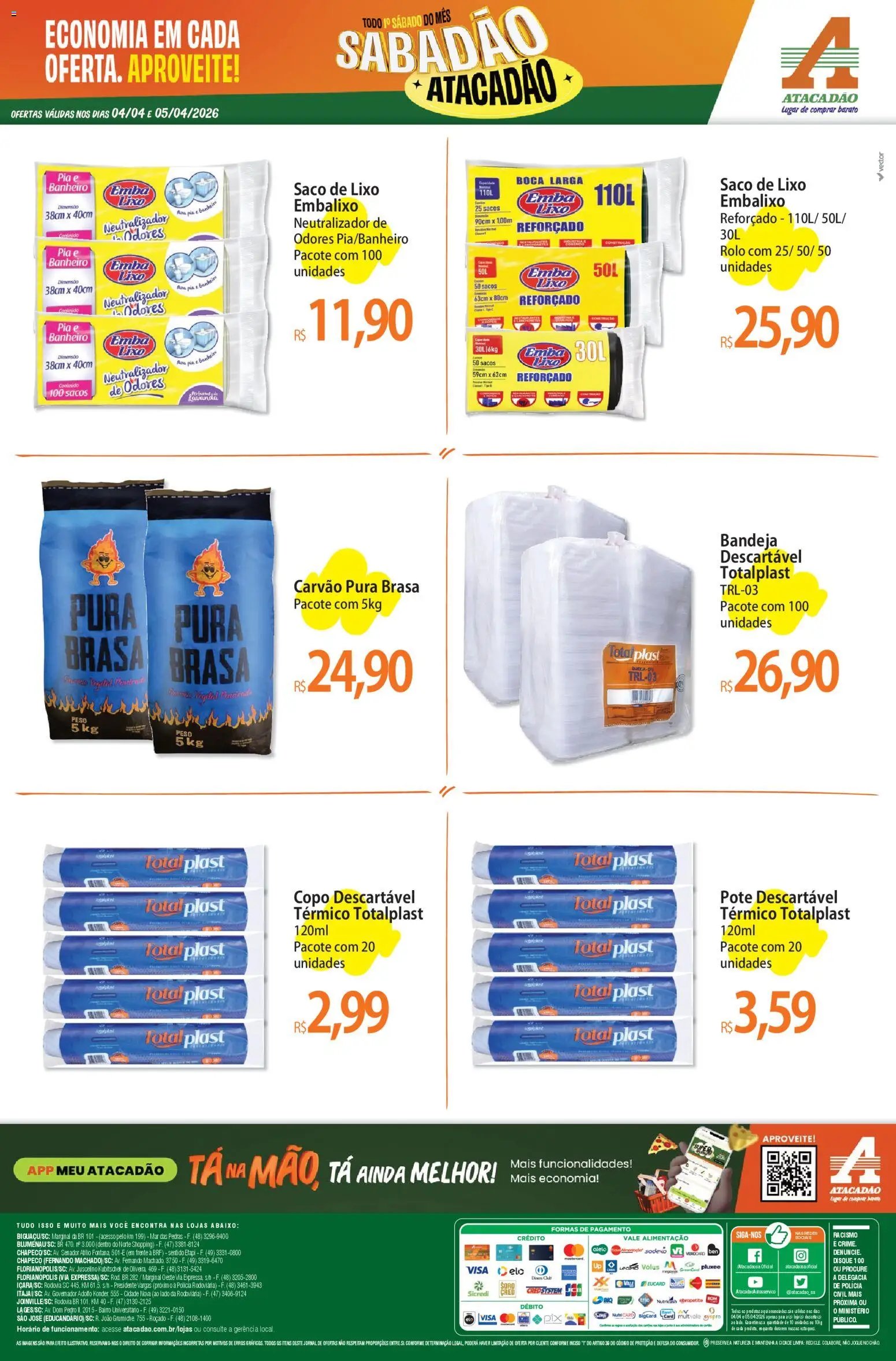 Atacadão folheto a partir de 04/04/2026 Atacadão ofertas - SC (2026-04-04 - 2026-04-05)
