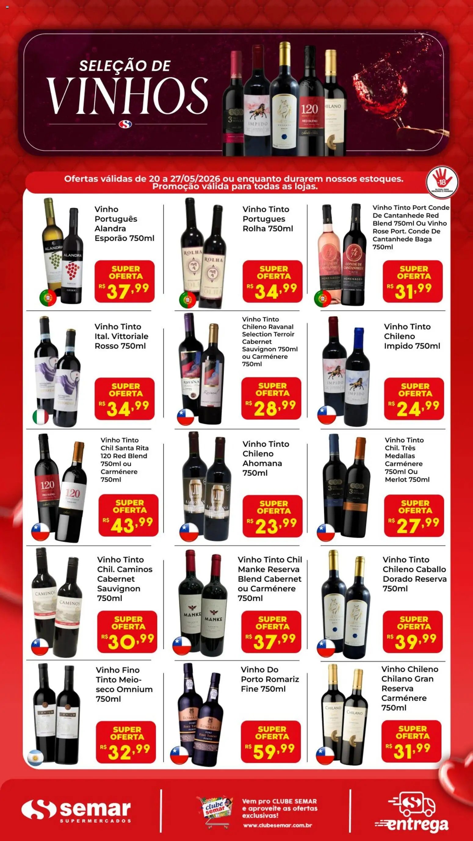 Semar Supermercado folheto a partir de 20/05/2026 Semar Supermercado ofertas Vinhos (2026-05-20 - 2026-05-27)