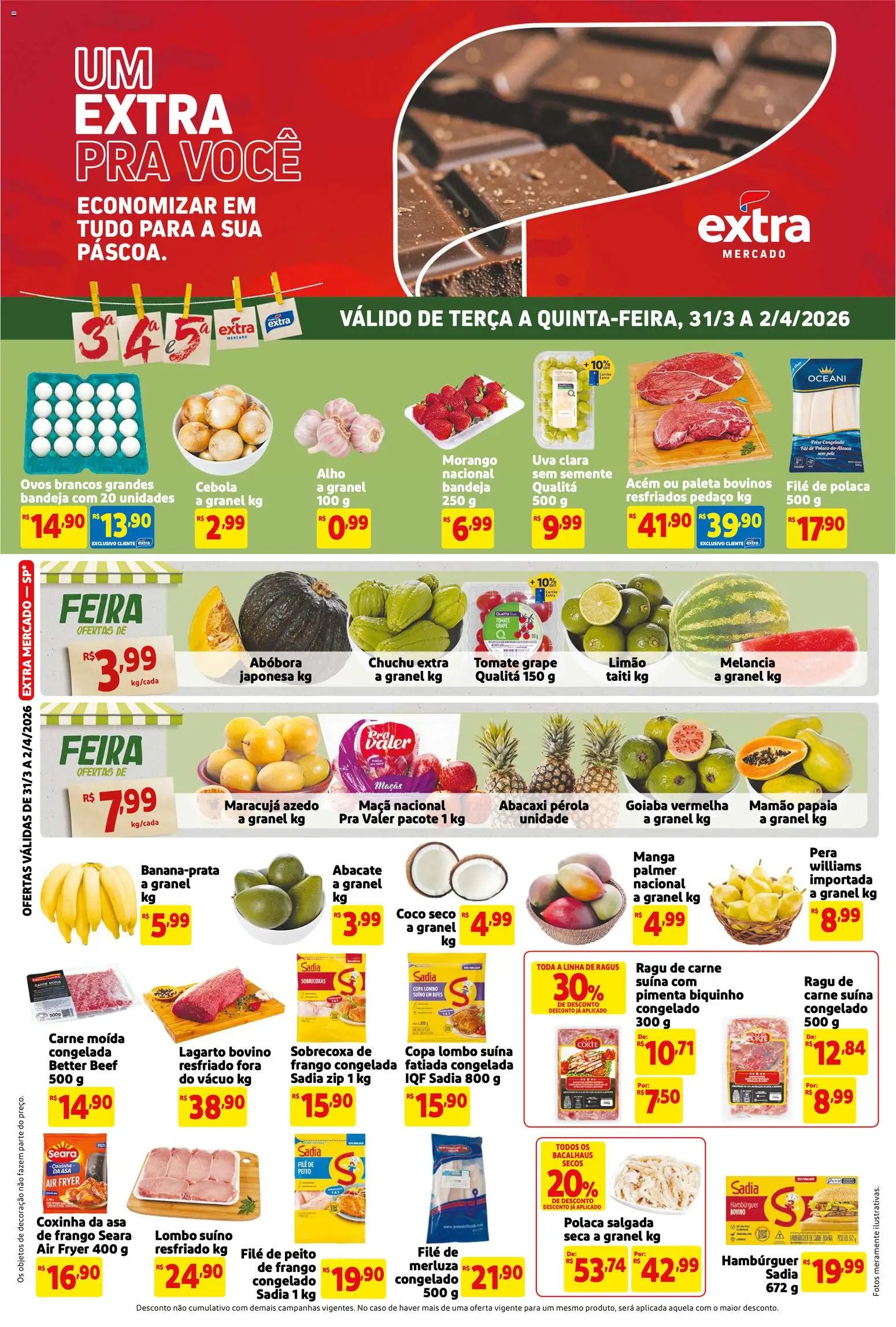 Extra folheto a partir de 31/03/2026 Extra ofertas de Mercado Terça e Quinta (2026-03-31 - 2026-04-02)