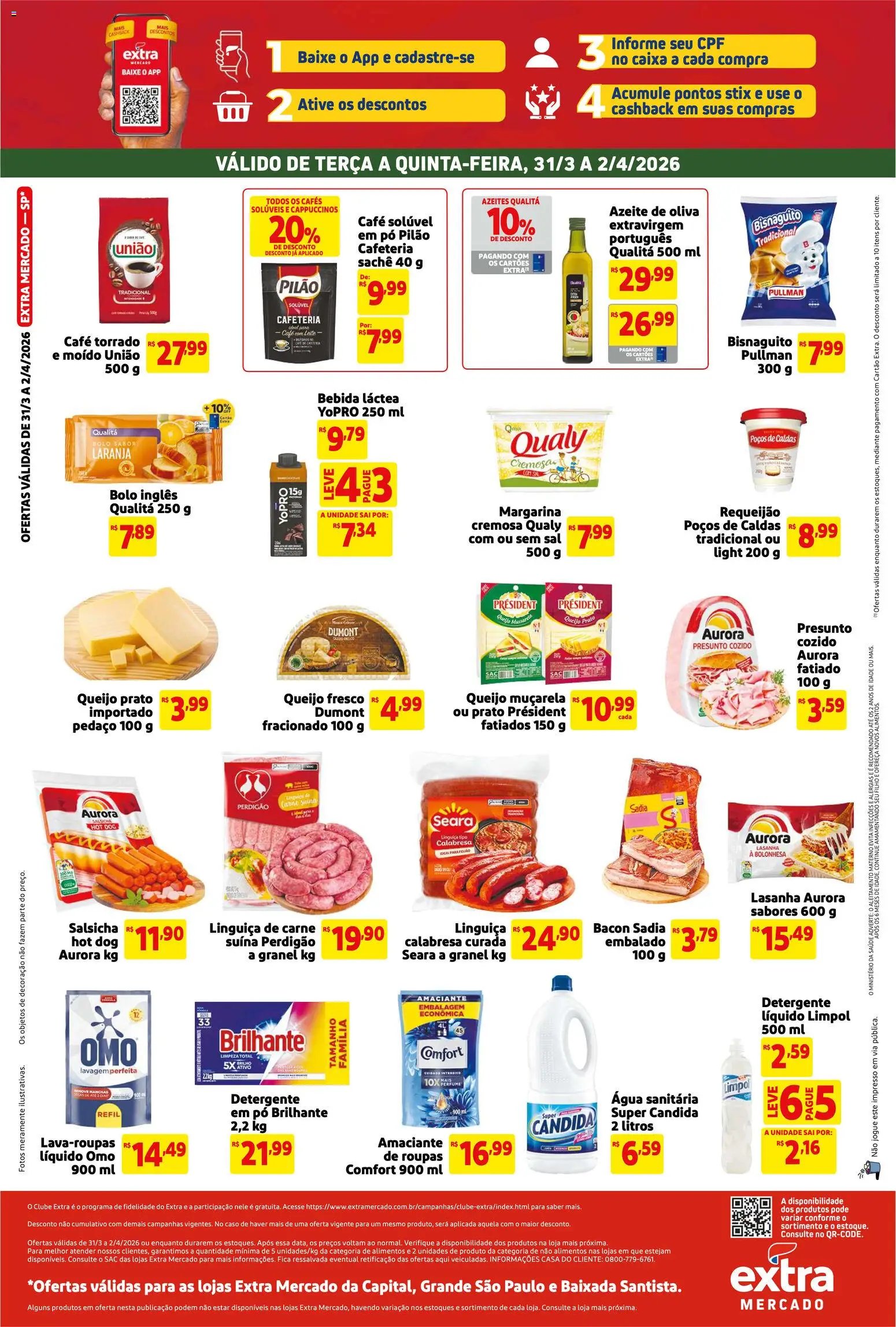 Extra folheto a partir de 31/03/2026 Extra ofertas de Mercado Terça e Quinta (2026-03-31 - 2026-04-02)