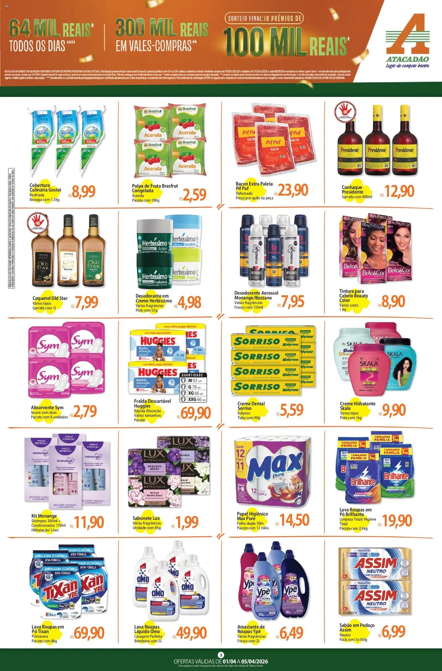 Atacadão folheto a partir de 01/04/2026 Atacadão ofertas - MG (2026-04-01 - 2026-04-05)