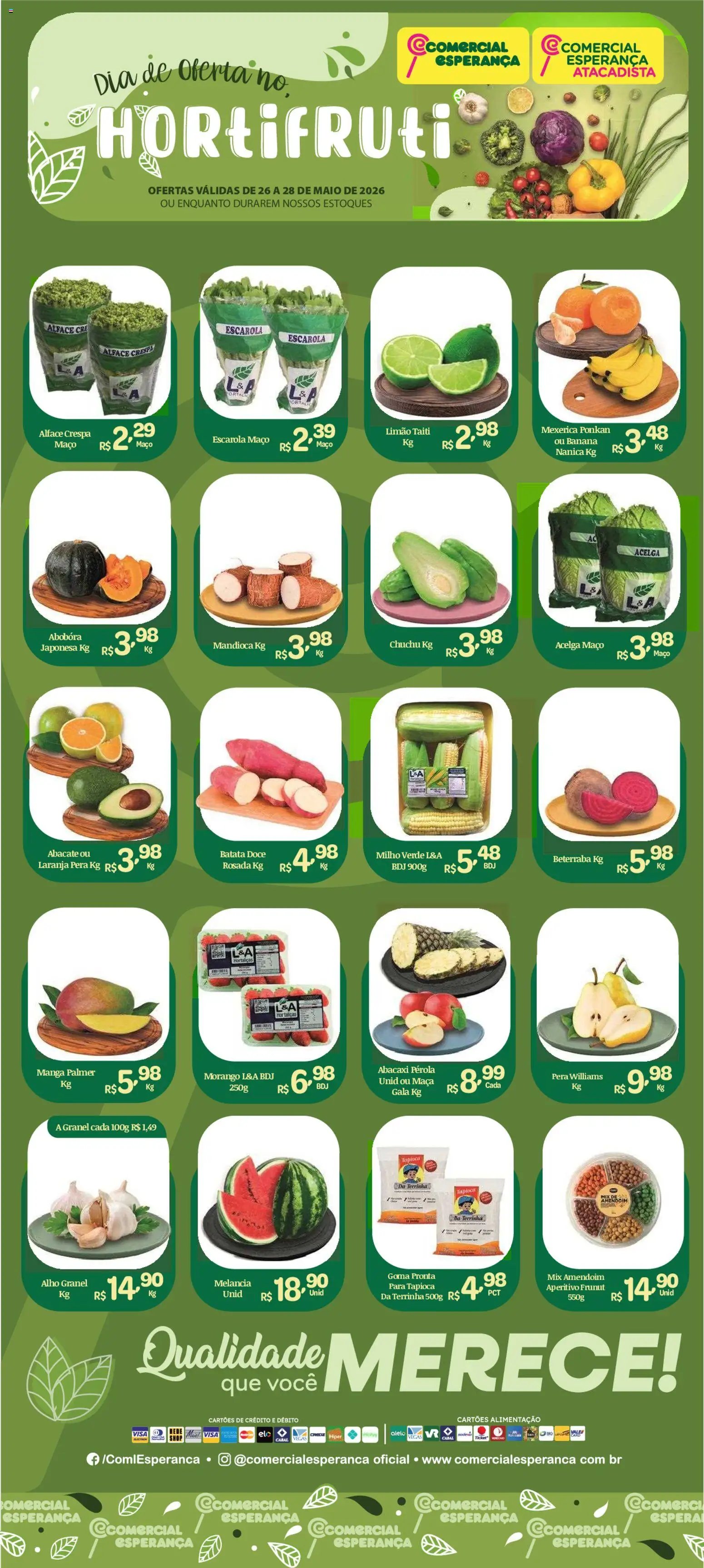 Comercial Esperança folheto a partir de 26/05/2026 Comercial Esperança ofertas Hortifruti (2026-05-26 - 2026-05-28)