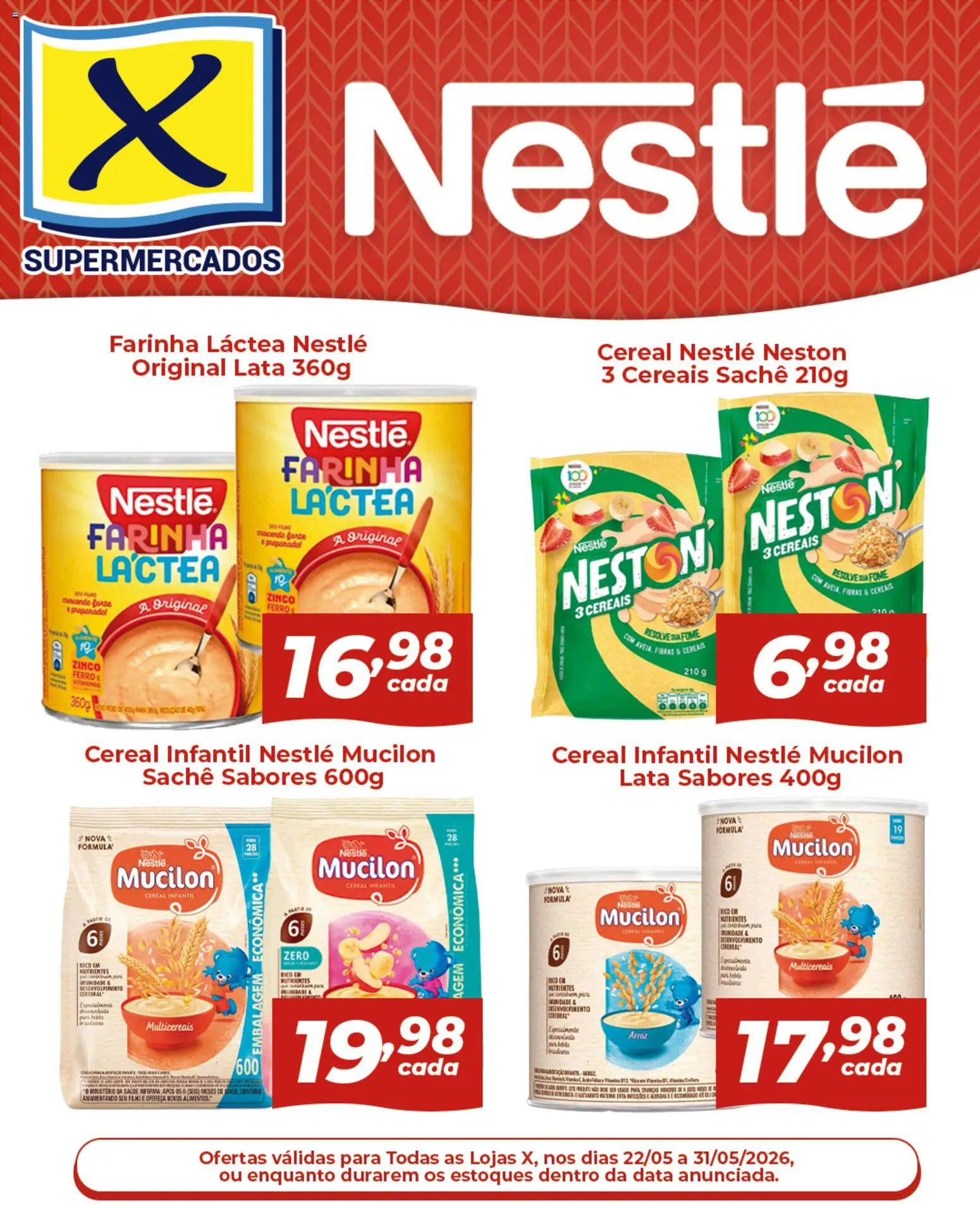 X Supermercados folheto a partir de 22/05/2026 X Supermercados ofertas Nestlé (2026-05-22 - 2026-05-31)