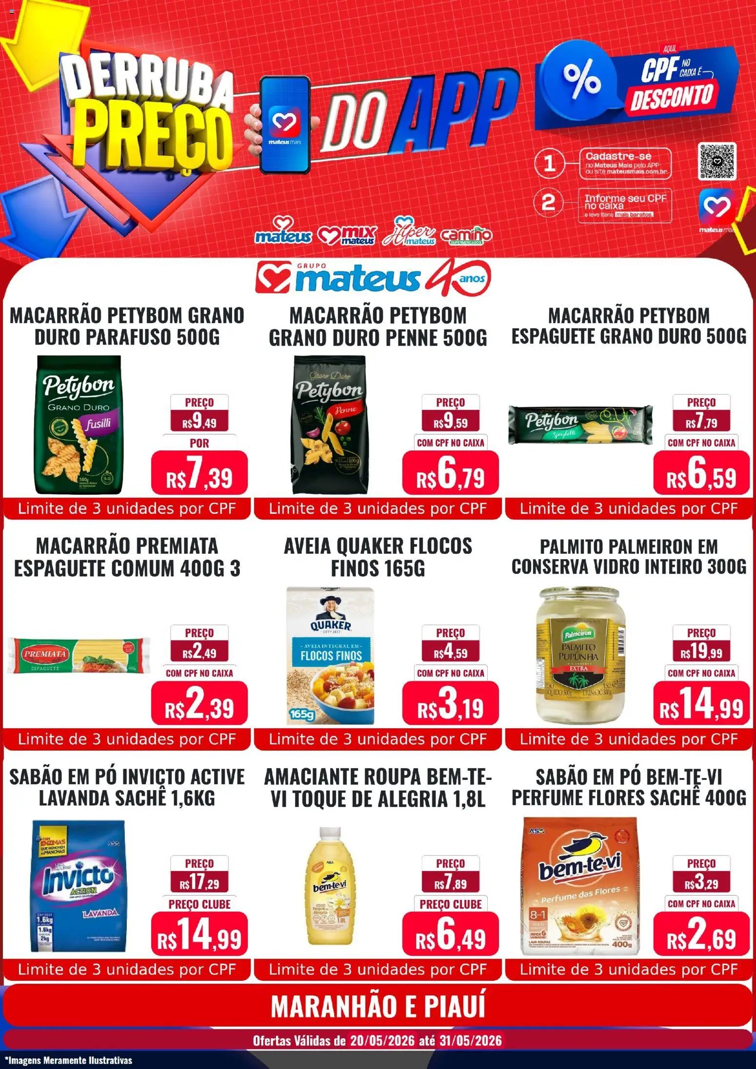 Mateus folheto a partir de 20/05/2026 Mateus ofertas Derruba Preço do App (2026-05-20 - 2026-05-31)