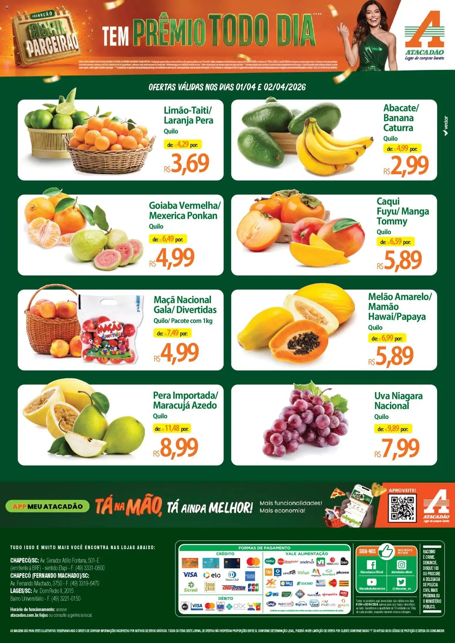 Atacadão folheto a partir de 01/04/2026 Atacadão ofertas - SC (2026-04-01 - 2026-04-02)