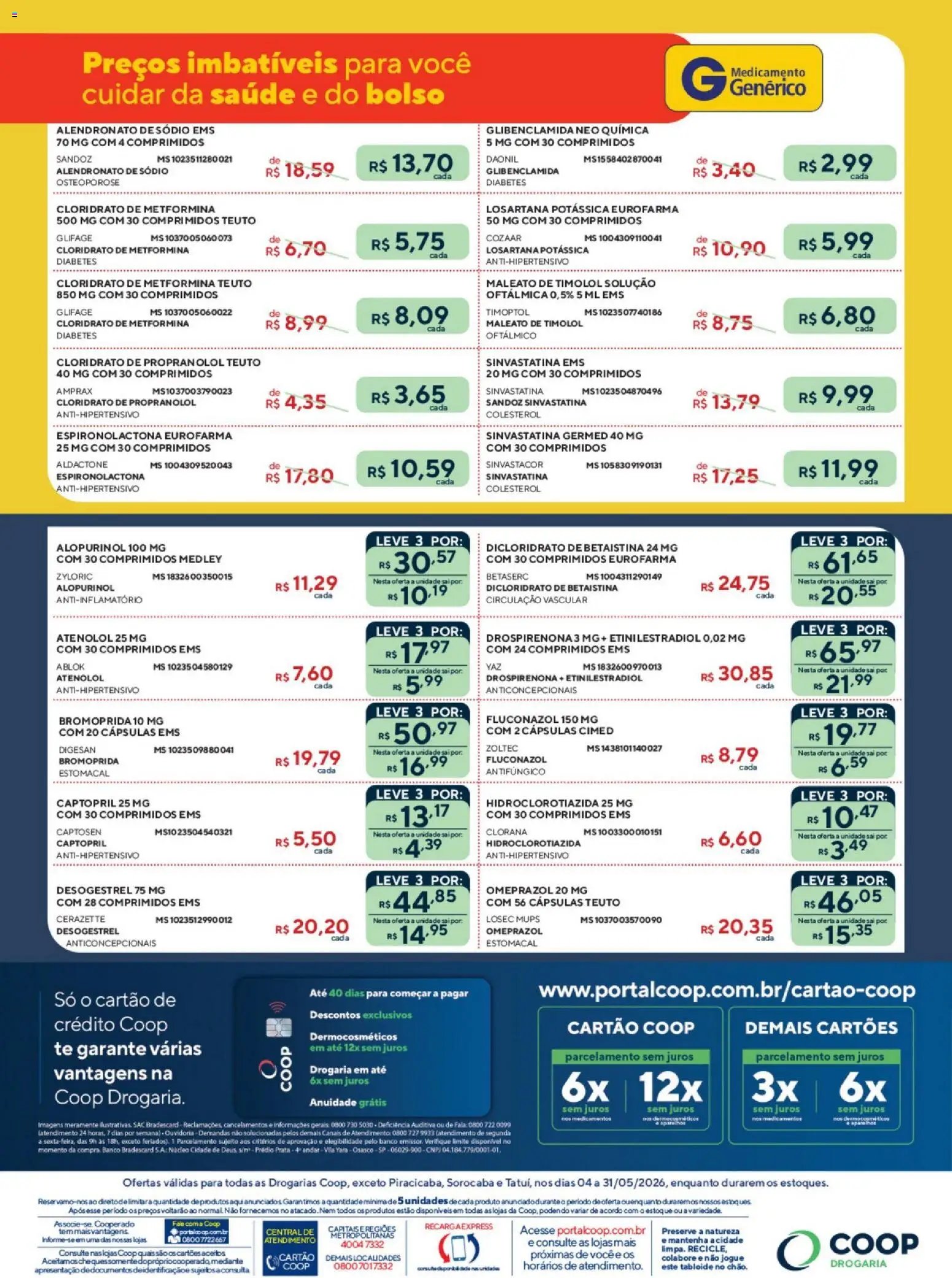 Coop folheto a partir de 04/05/2026 Coop ofertas Drogaria Genéricos (2026-05-04 - 2026-05-31)