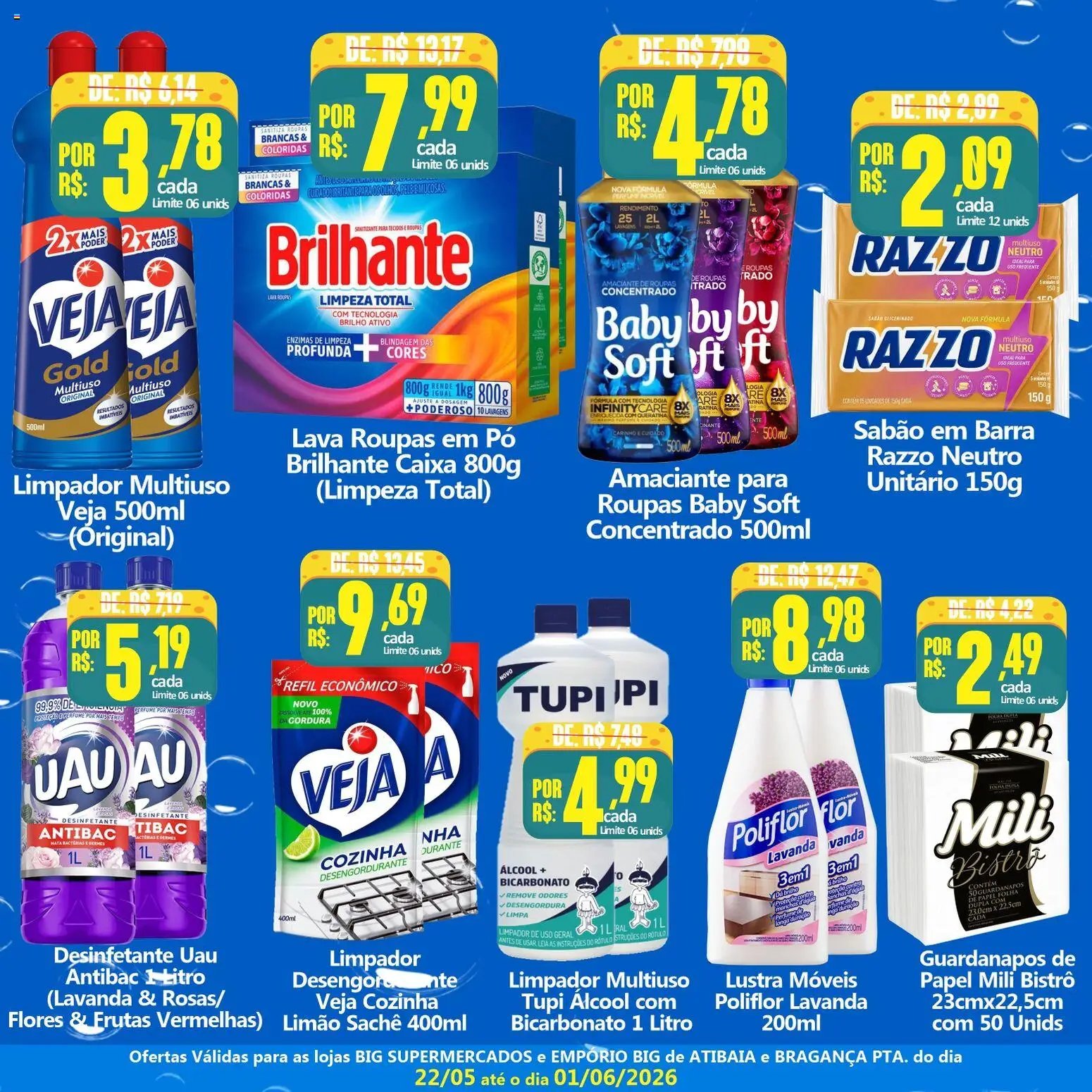 Big Supermercados folheto a partir de 22/05/2026 Big Supermercados ofertas limpeza, higiene, bazar e perfumaria (2026-05-22 - 2026-06-01)