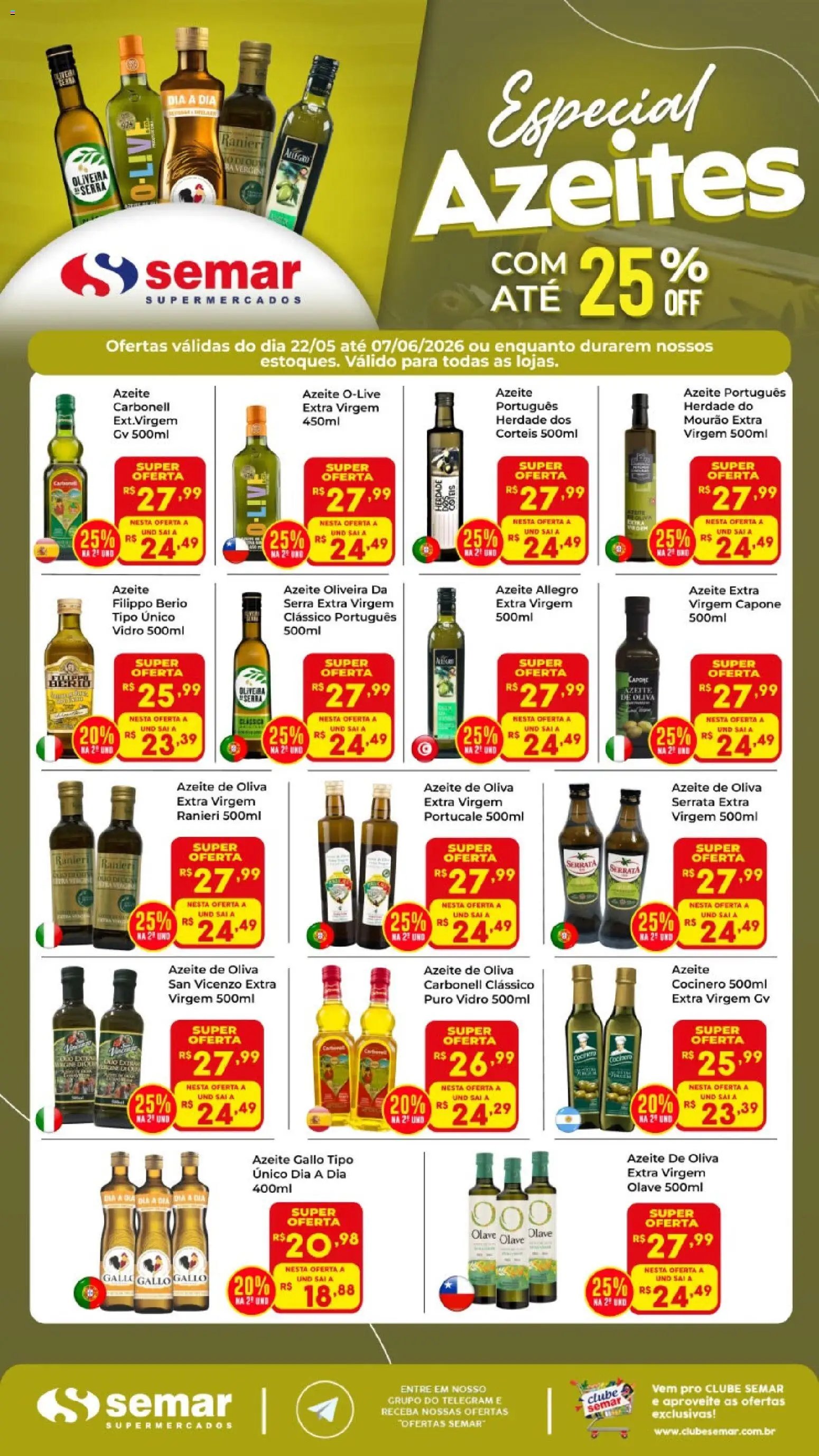Semar Supermercado folheto a partir de 22/05/2026 Semar Supermercado ofertas Azeites (2026-05-22 - 2026-06-07)