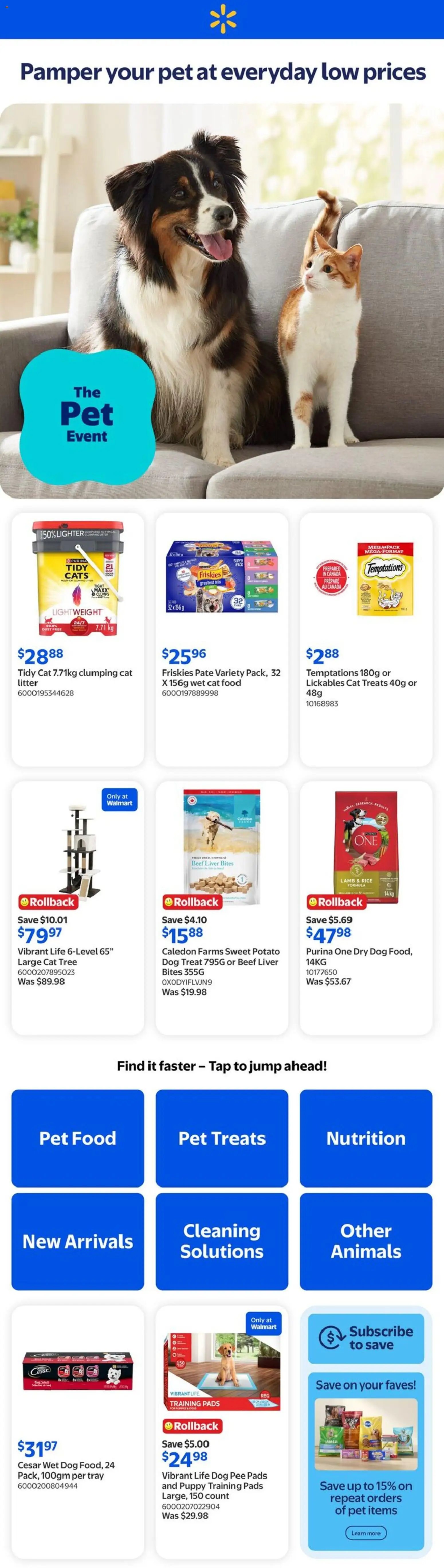Walmart flyer from 30.04.2026 Walmart flyer - The Pet Event (2026-04-30 - 2026-05-27) | 1