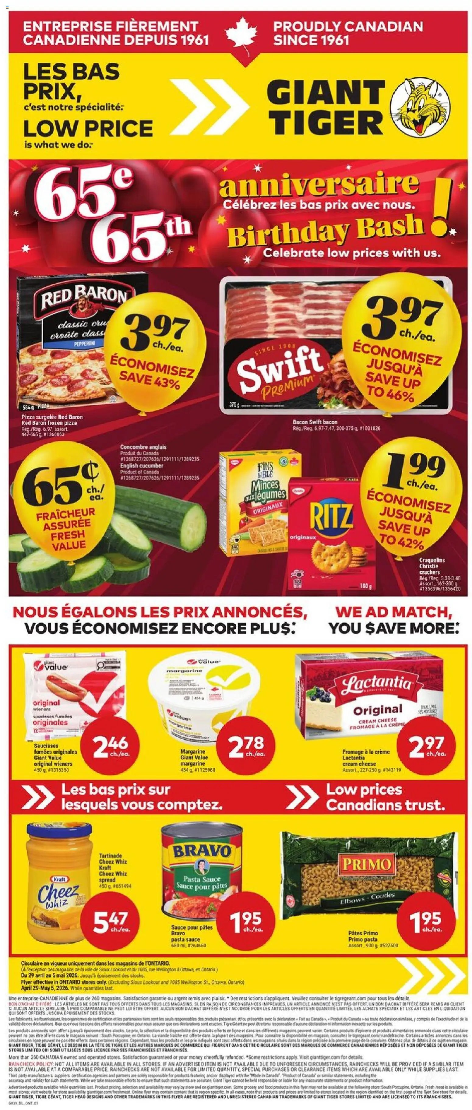 Giant Tiger flyer from 29.04.2026 Giant Tiger Circulaire