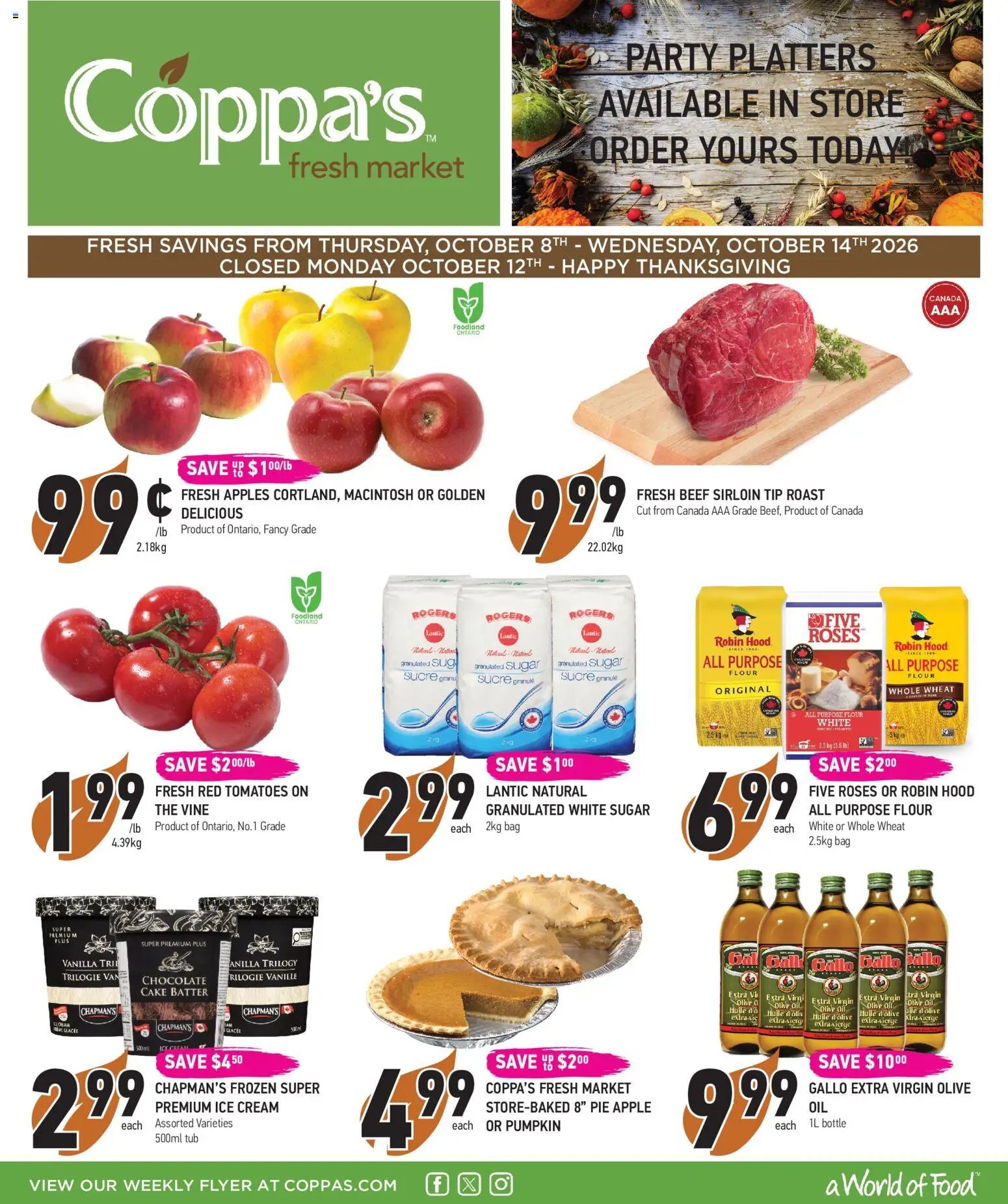 Coppas Fresh Market flyer from Oct 8, 2026 - Canada specials for this and next week