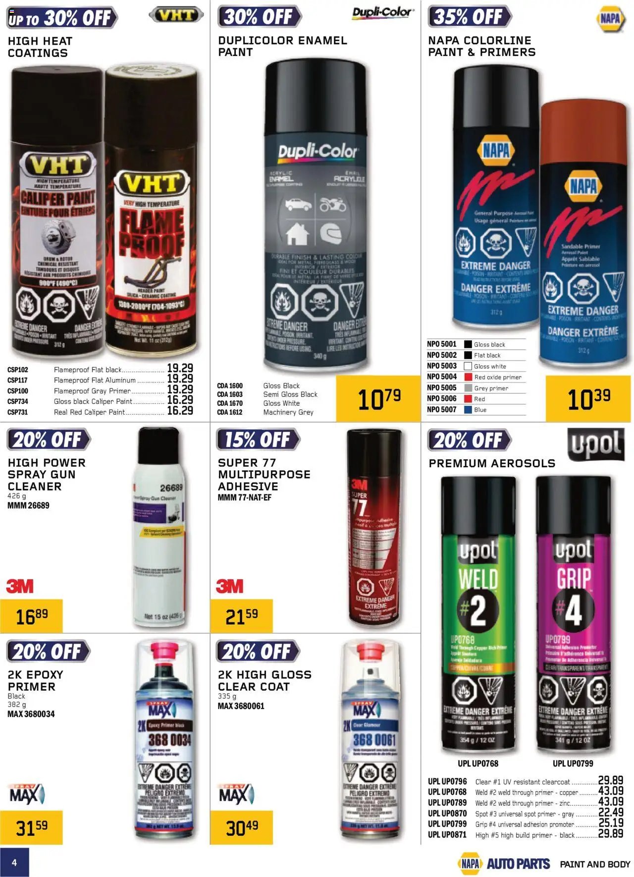 NAPA Auto Parts flyer from 01.10.2025 CMAX Catalog