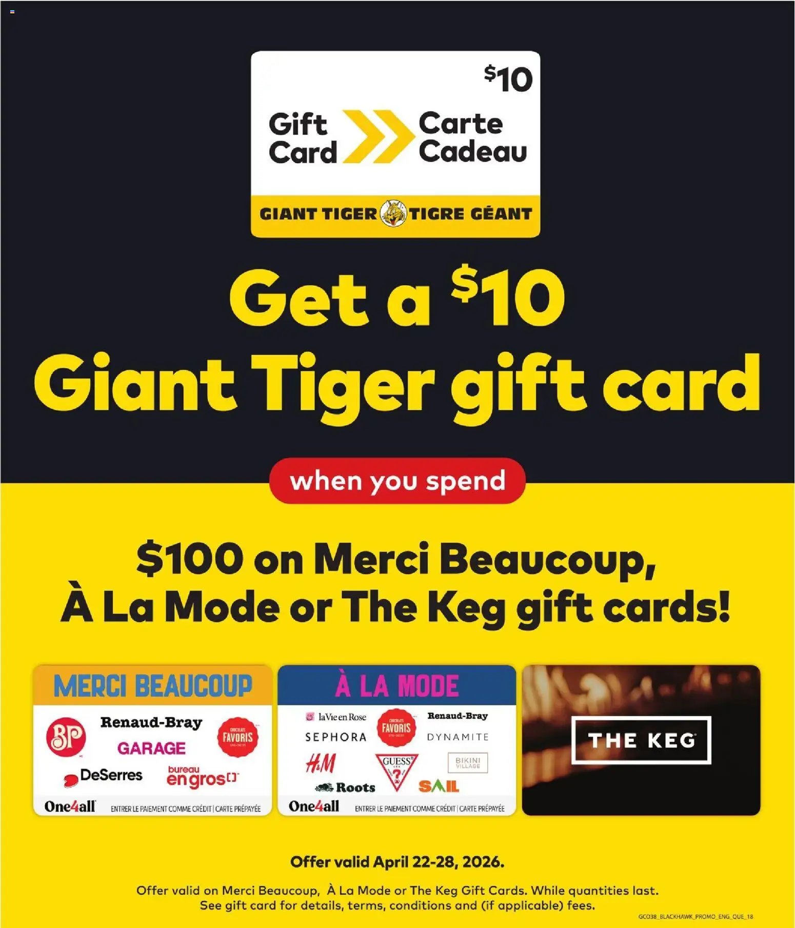 Giant Tiger flyer from 22.04.2026 Giant Tiger weekly flyer / circulaire