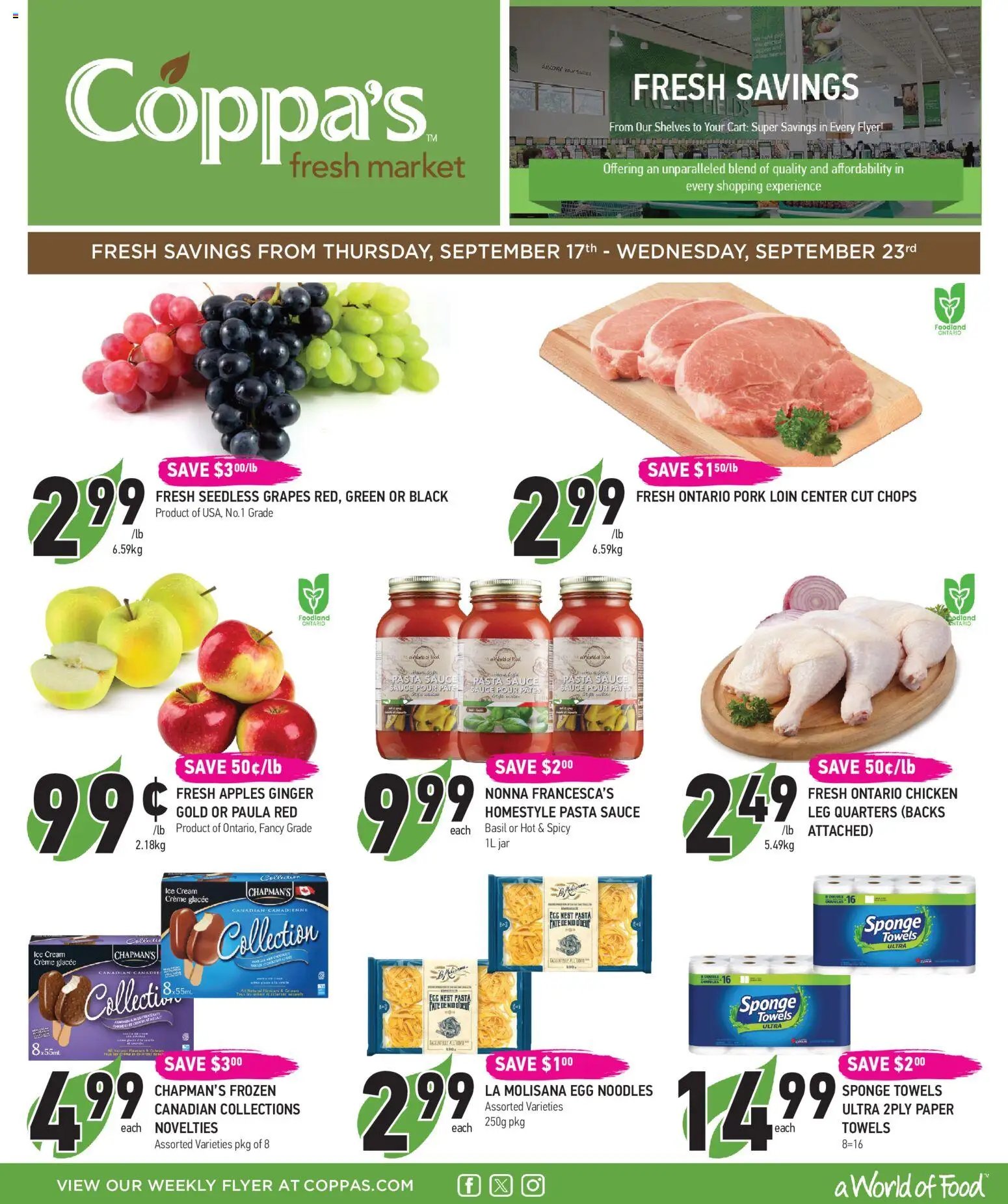 Coppas Fresh Market flyer from 17.09.2026 Coppas Fresh Market weekly flyer / circulaire