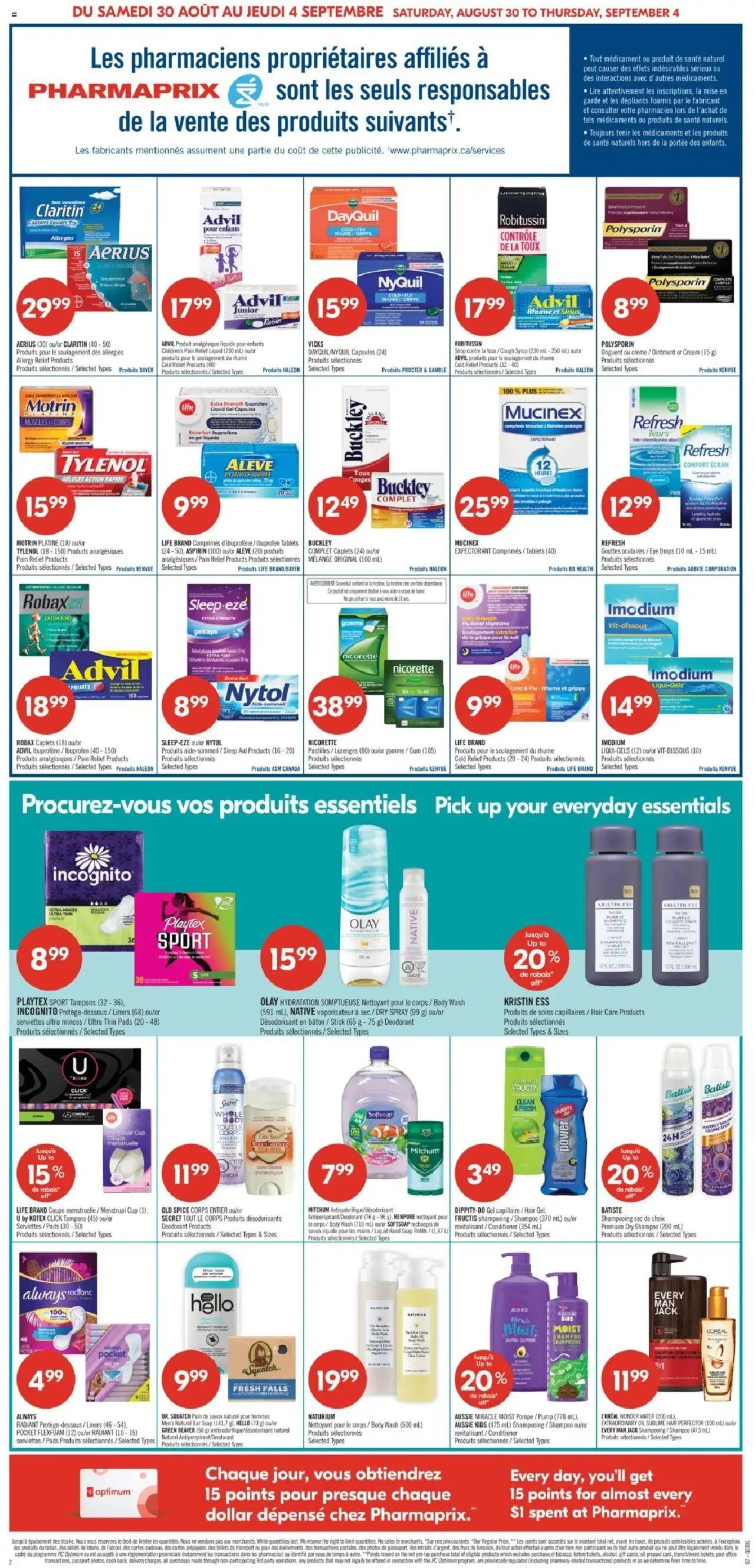 Pharmaprix flyer from 30.08.2025 Weekly flyer / circulaire