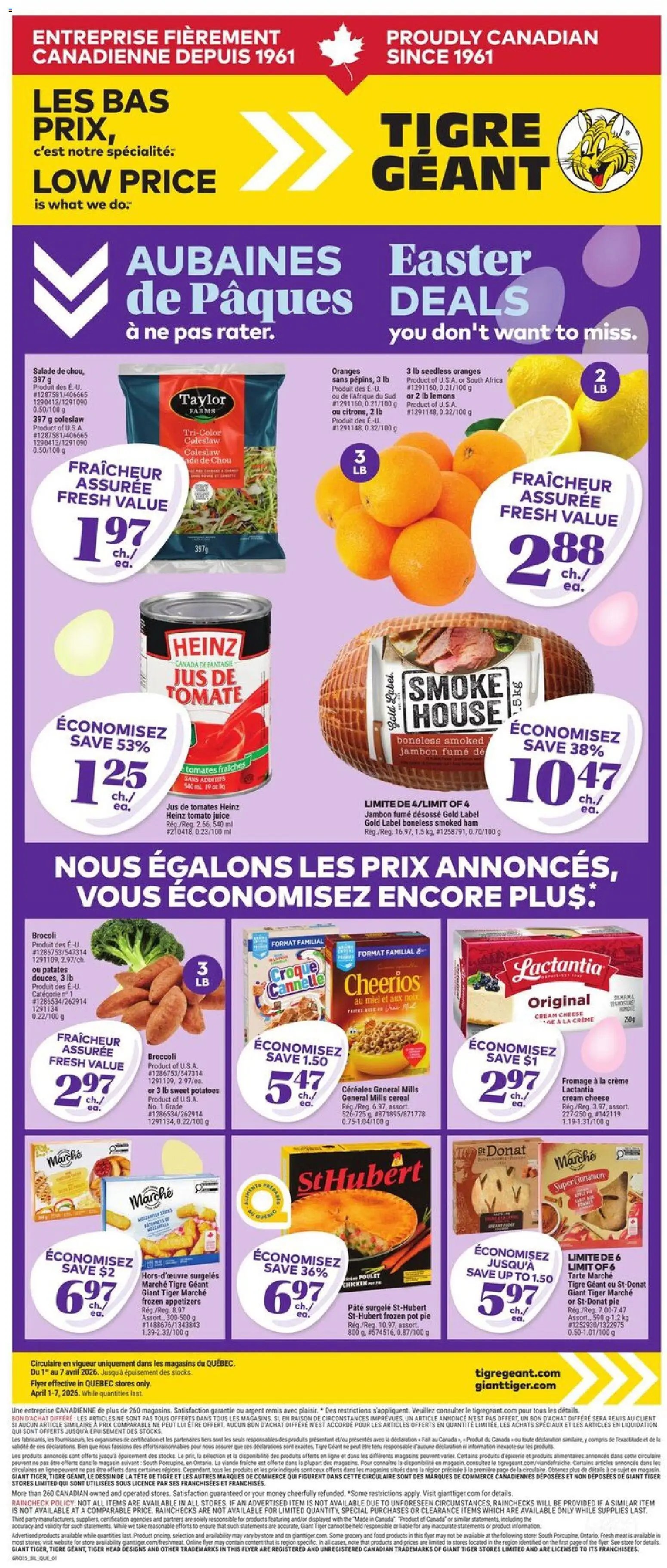 Giant Tiger flyer from 01.04.2026 Giant Tiger weekly flyer / circulaire